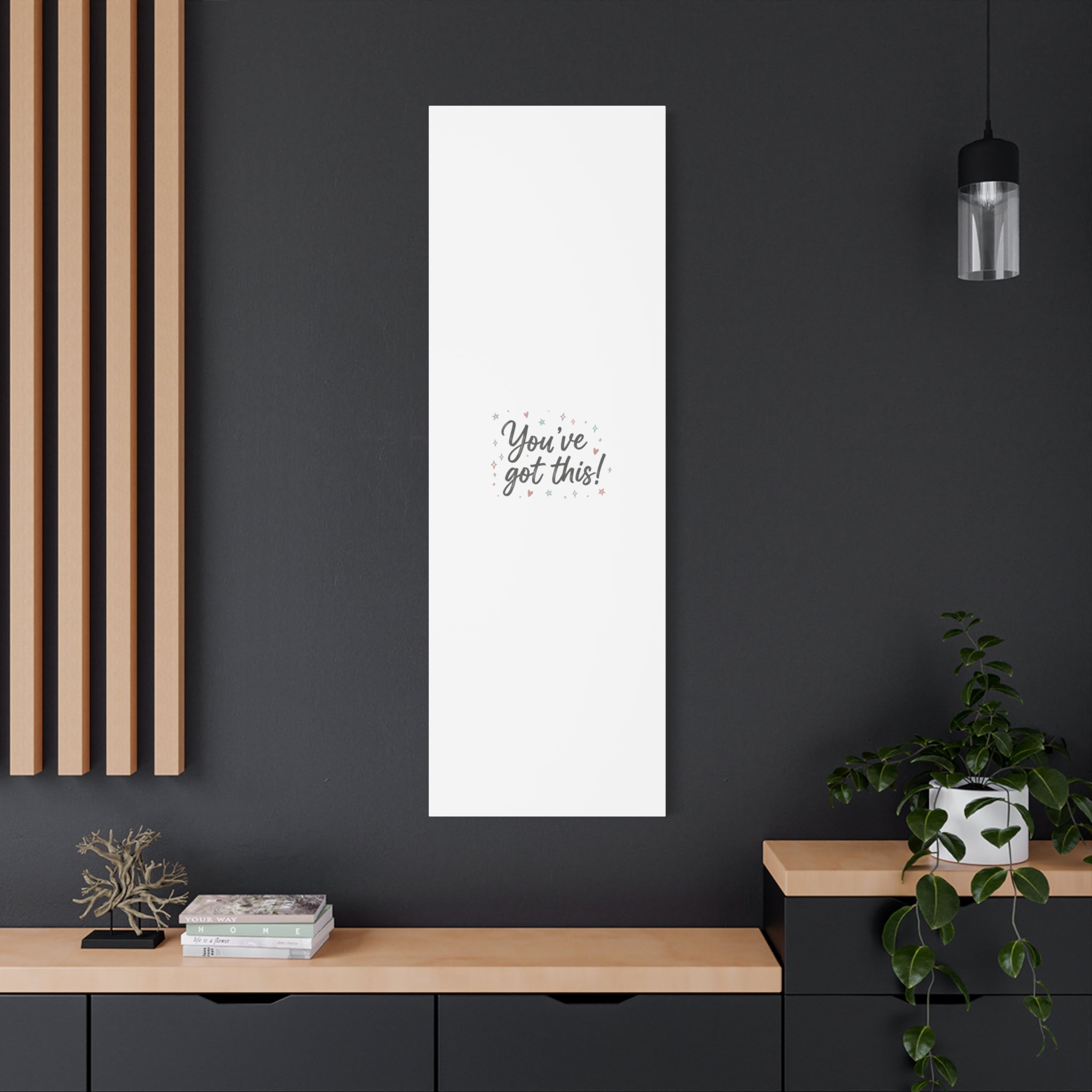 You've Got This Canvas, hand lettering messy script, pastel doodle wall art