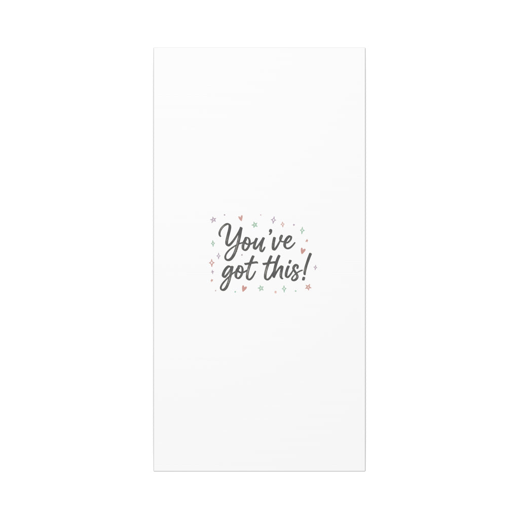 You've Got This Canvas, hand lettering messy script, pastel doodle wall art