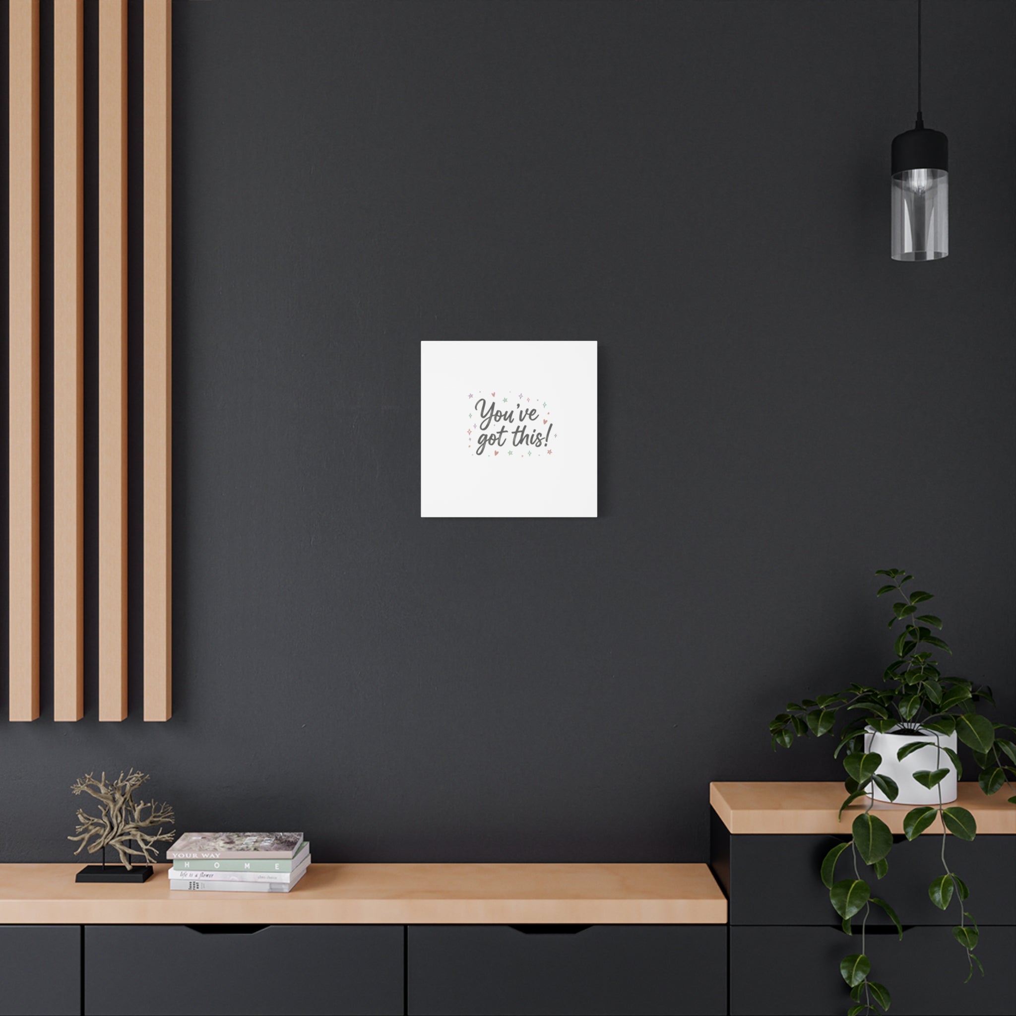 You've Got This Canvas, hand lettering messy script, pastel doodle wall art