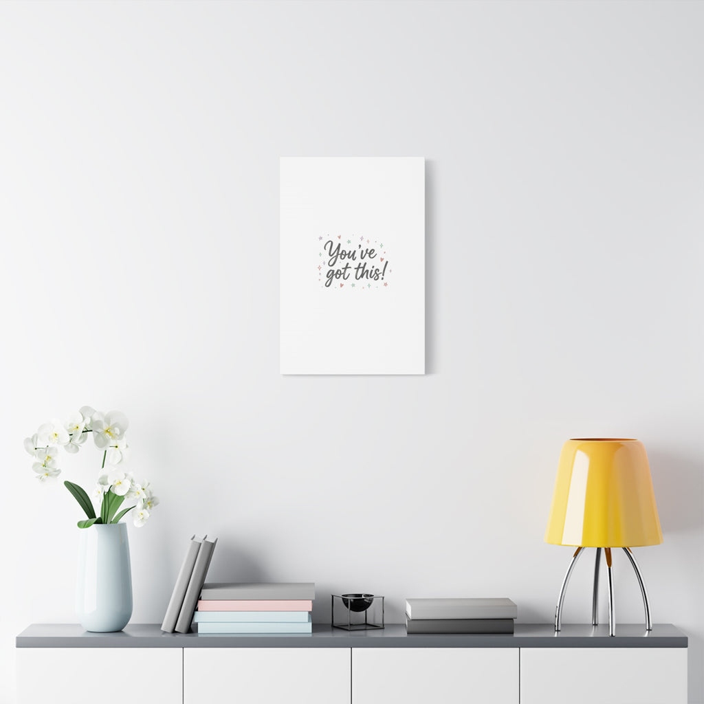 You've Got This Canvas, hand lettering messy script, pastel doodle wall art