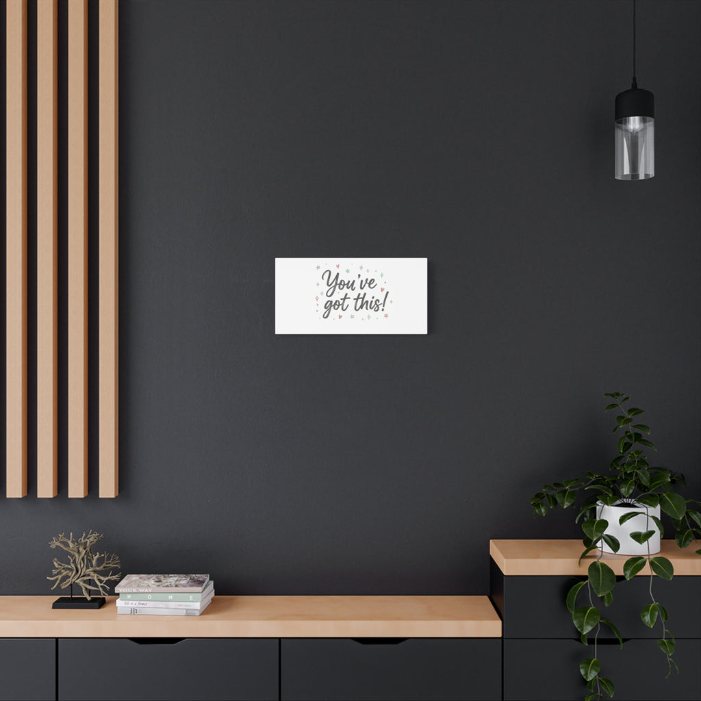You've Got This Canvas, hand lettering messy script, pastel doodle wall art