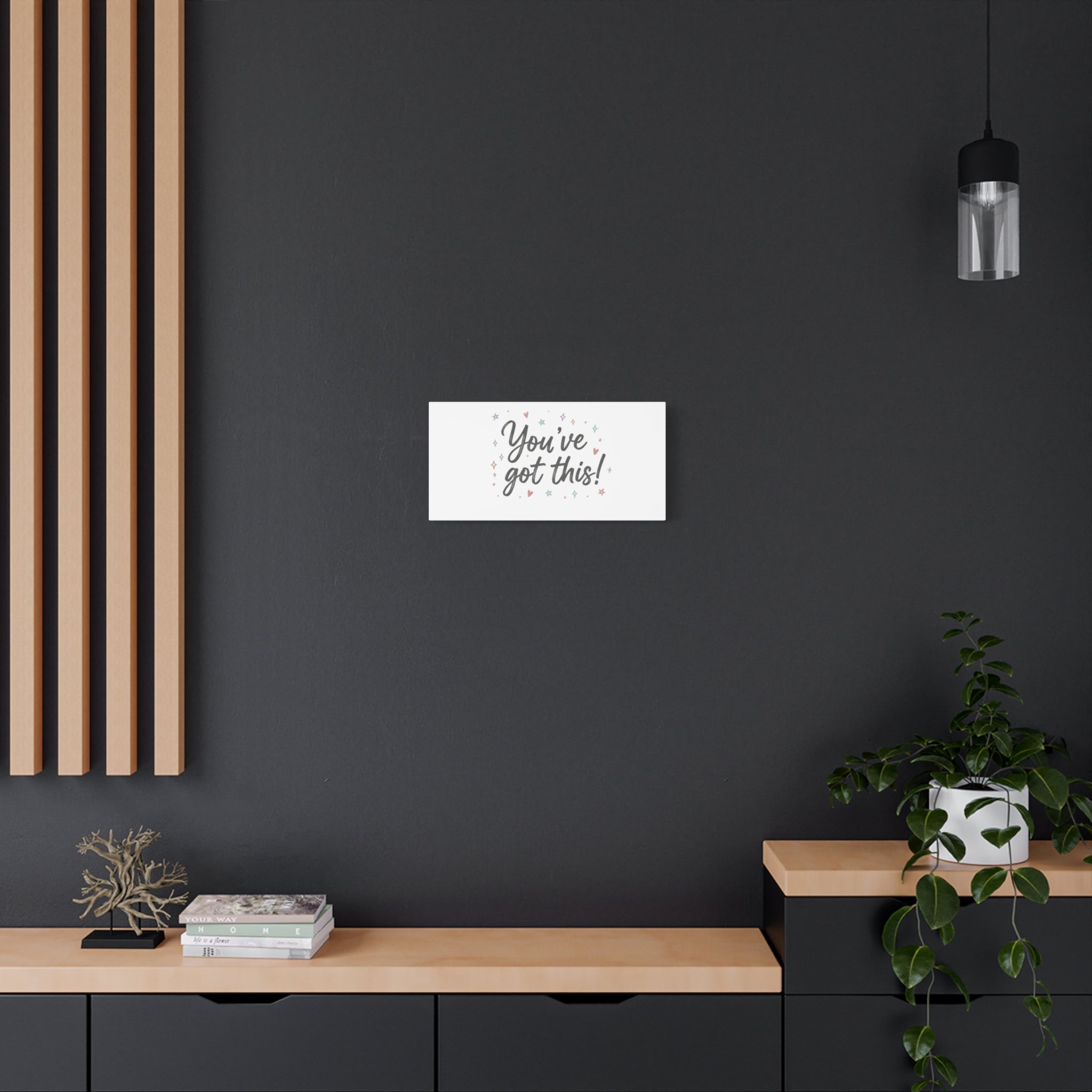 You've Got This Canvas, hand lettering messy script, pastel doodle wall art