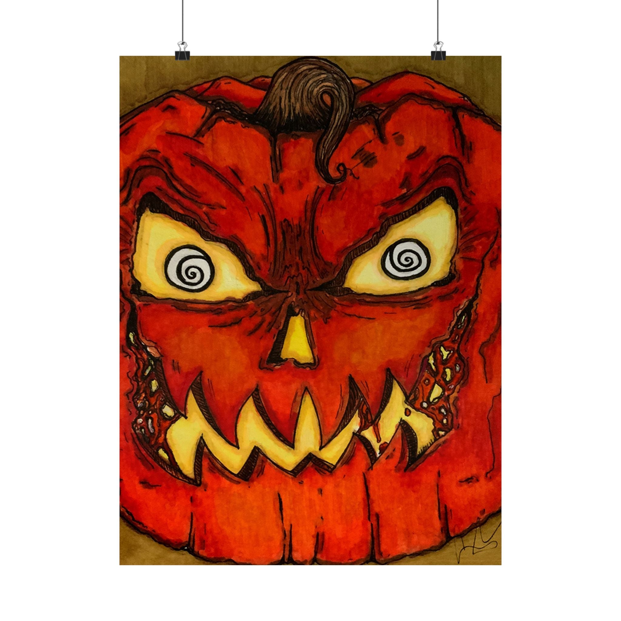 Halloween Jack-o'-Lantern Matte Vertical Poster