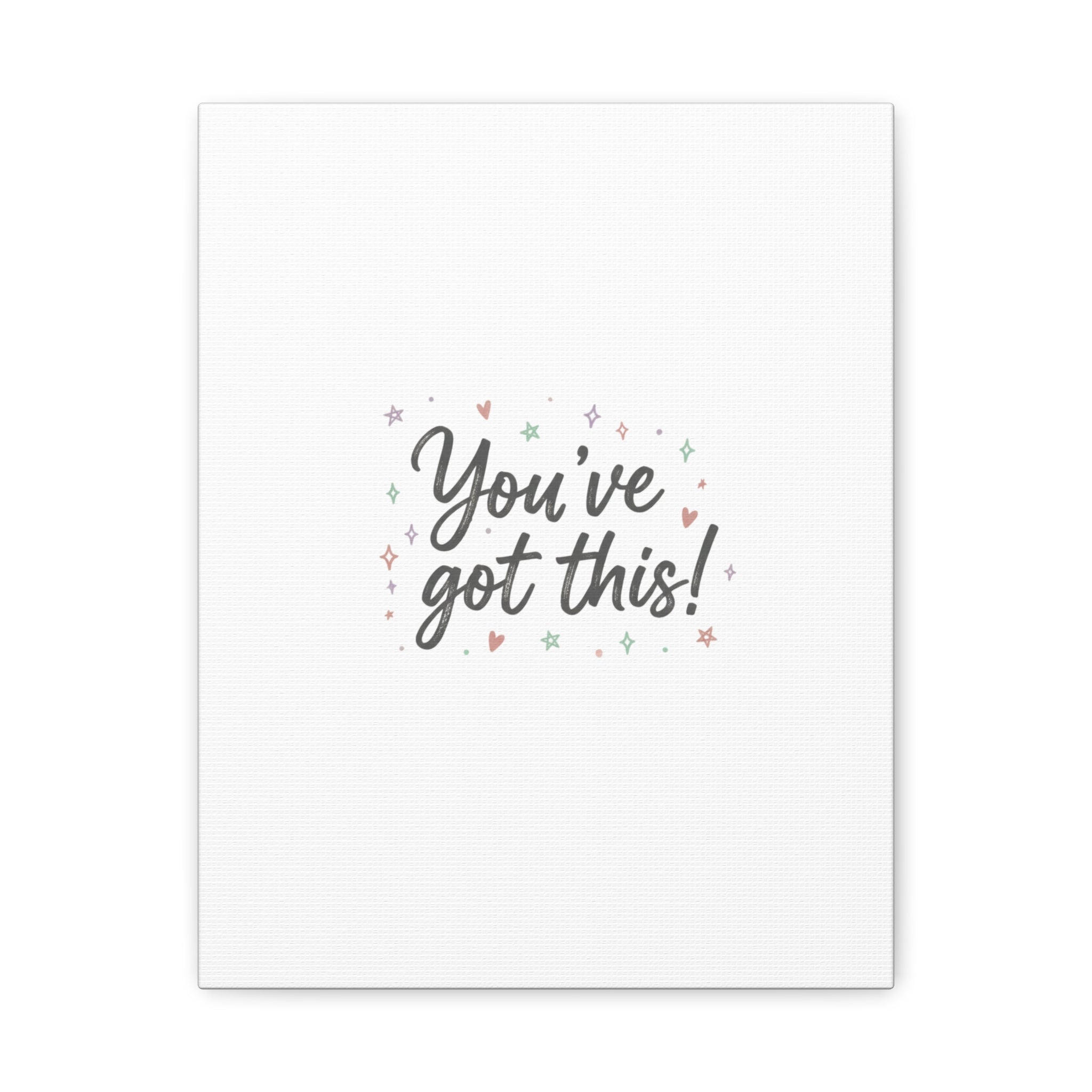 You've Got This Canvas, hand lettering messy script, pastel doodle wall art
