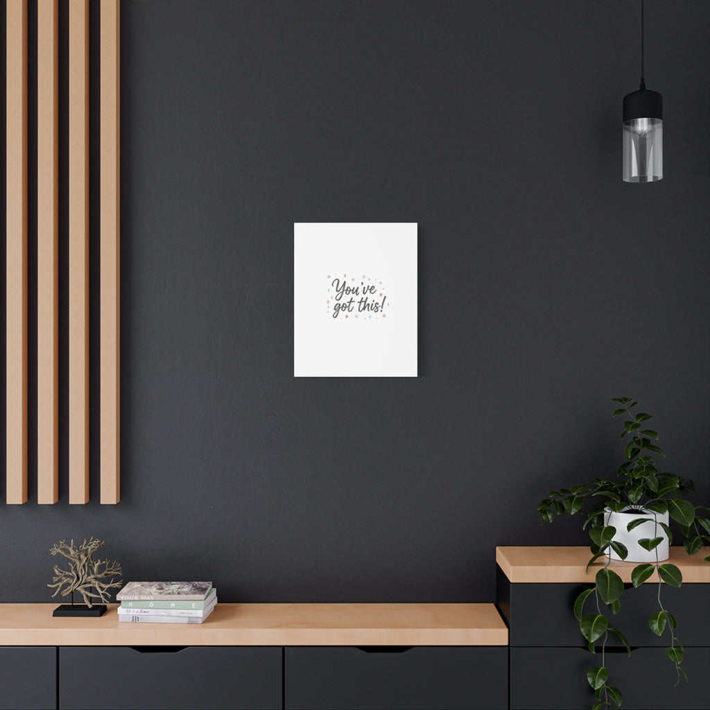 You've Got This Canvas, hand lettering messy script, pastel doodle wall art