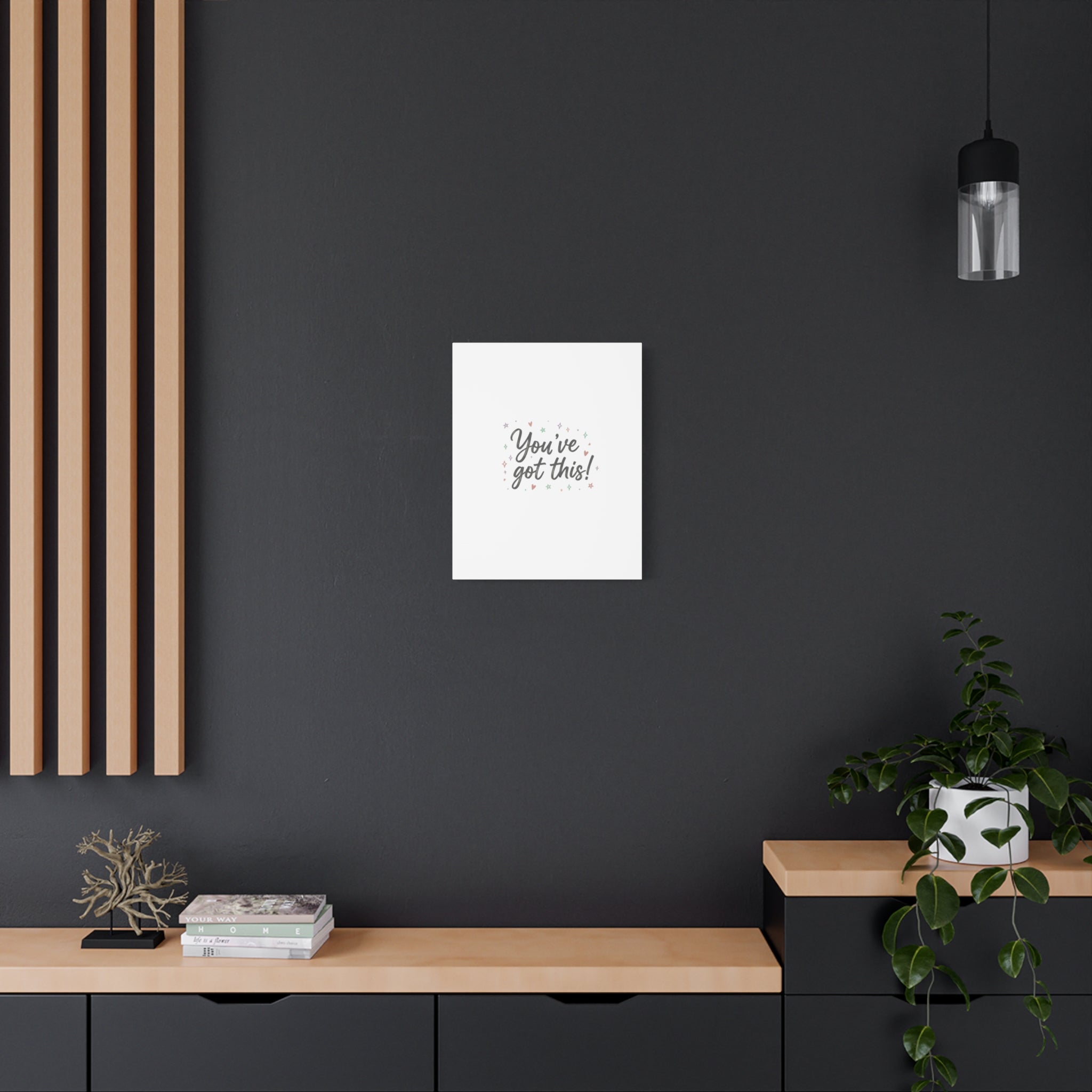 You've Got This Canvas, hand lettering messy script, pastel doodle wall art