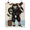 Krampus Matte Vertical Poster — Hand-Drawn Horror Illustration