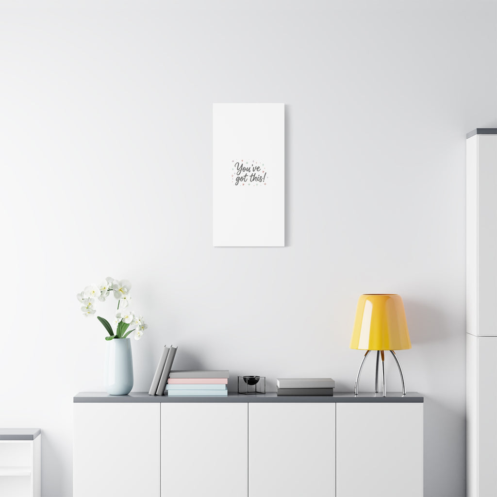 You've Got This Canvas, hand lettering messy script, pastel doodle wall art