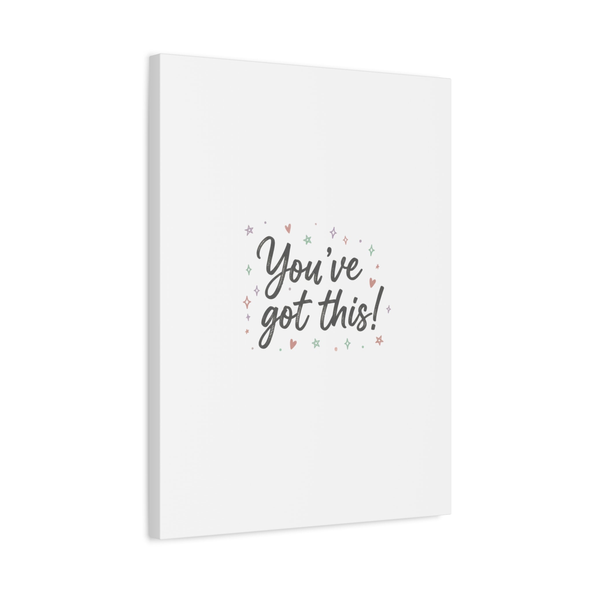 You've Got This Canvas, hand lettering messy script, pastel doodle wall art