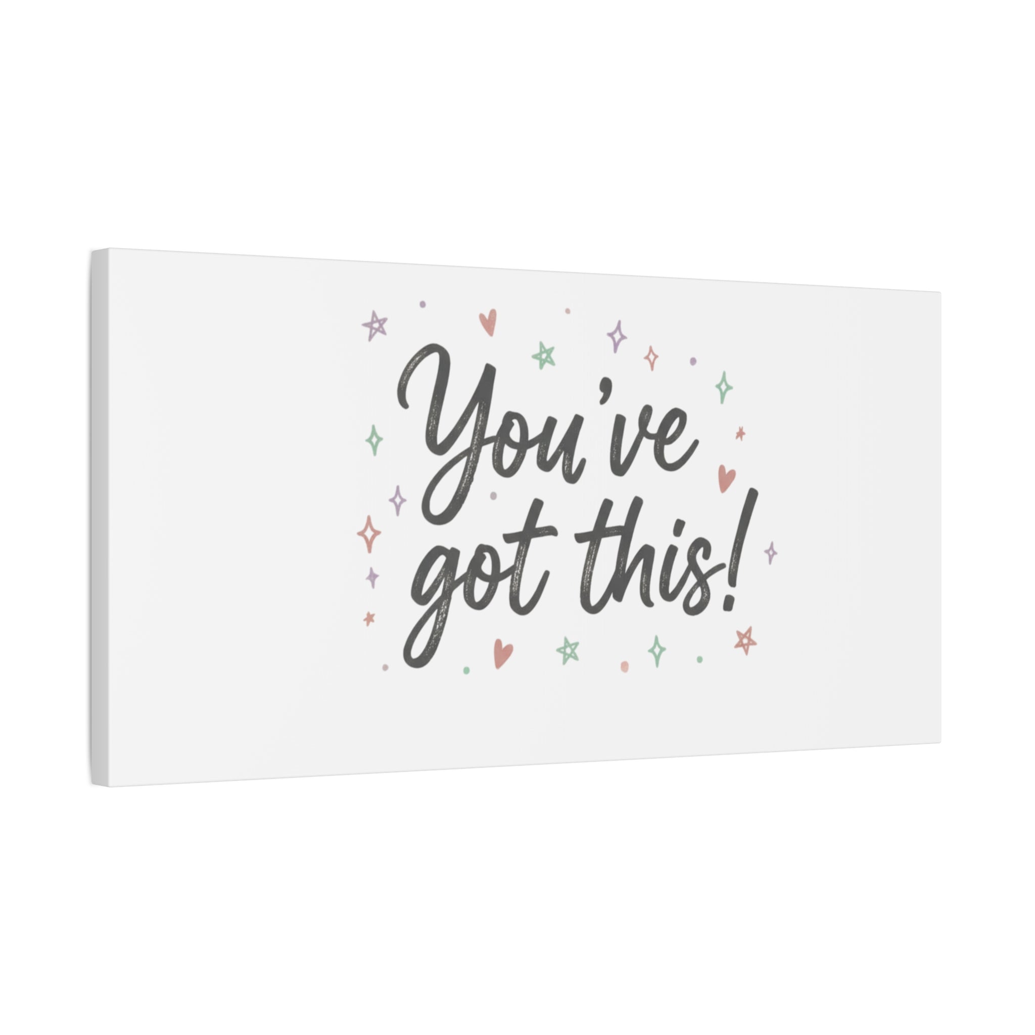 You've Got This Canvas, hand lettering messy script, pastel doodle wall art