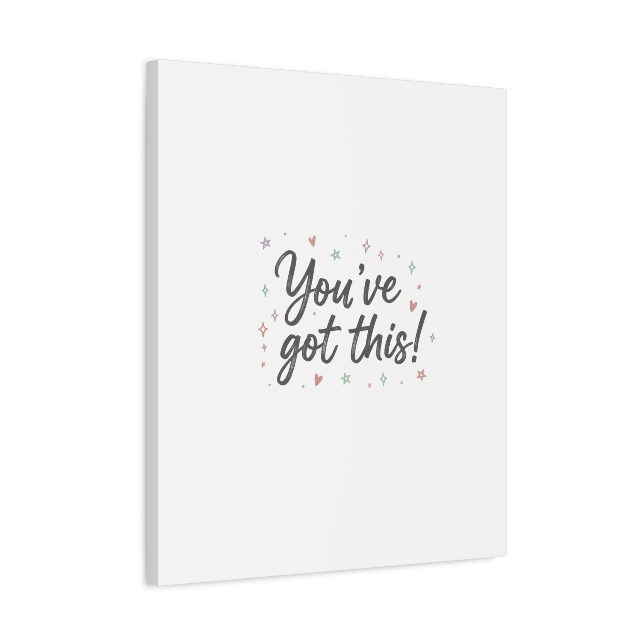 You've Got This Canvas, hand lettering messy script, pastel doodle wall art