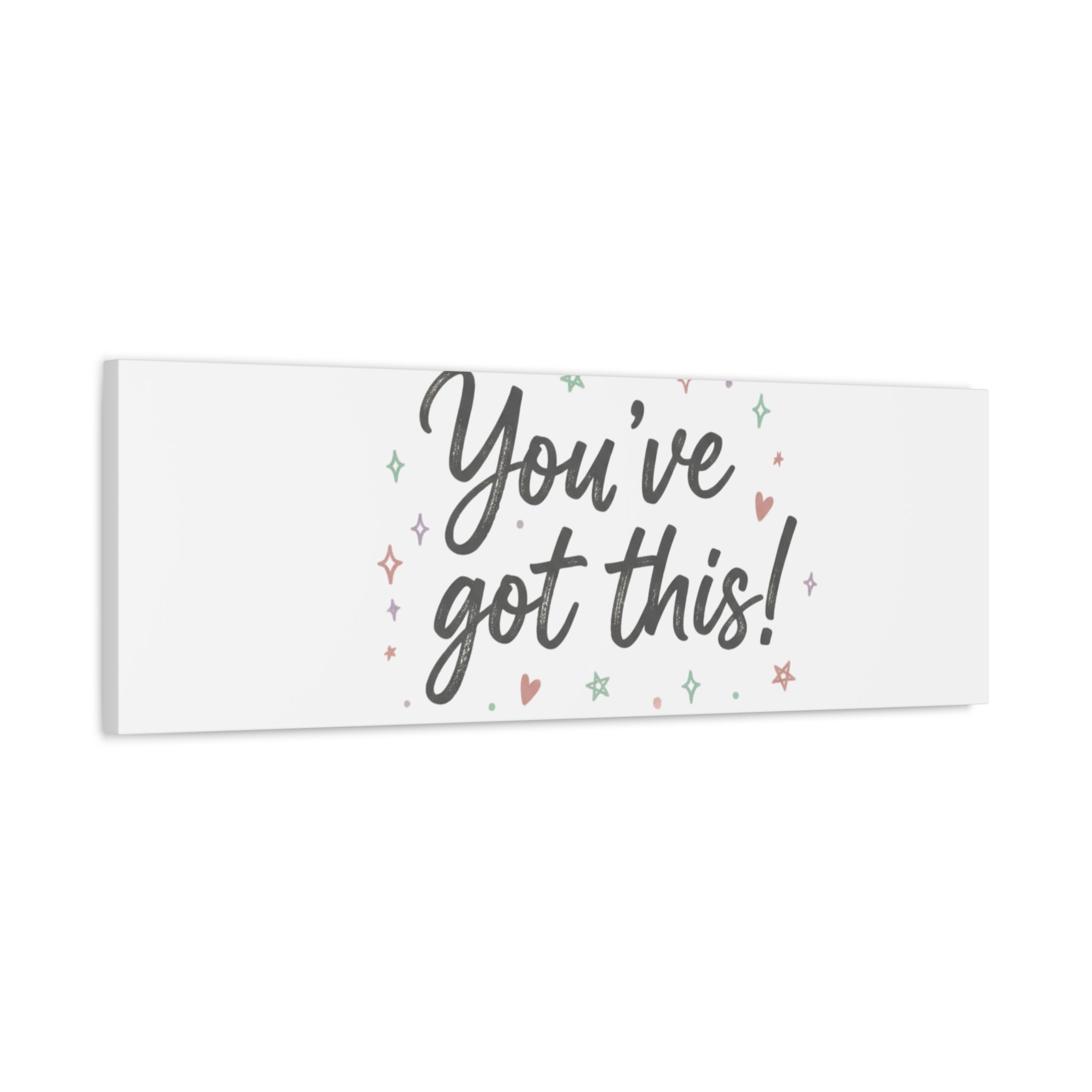 You've Got This Canvas, hand lettering messy script, pastel doodle wall art