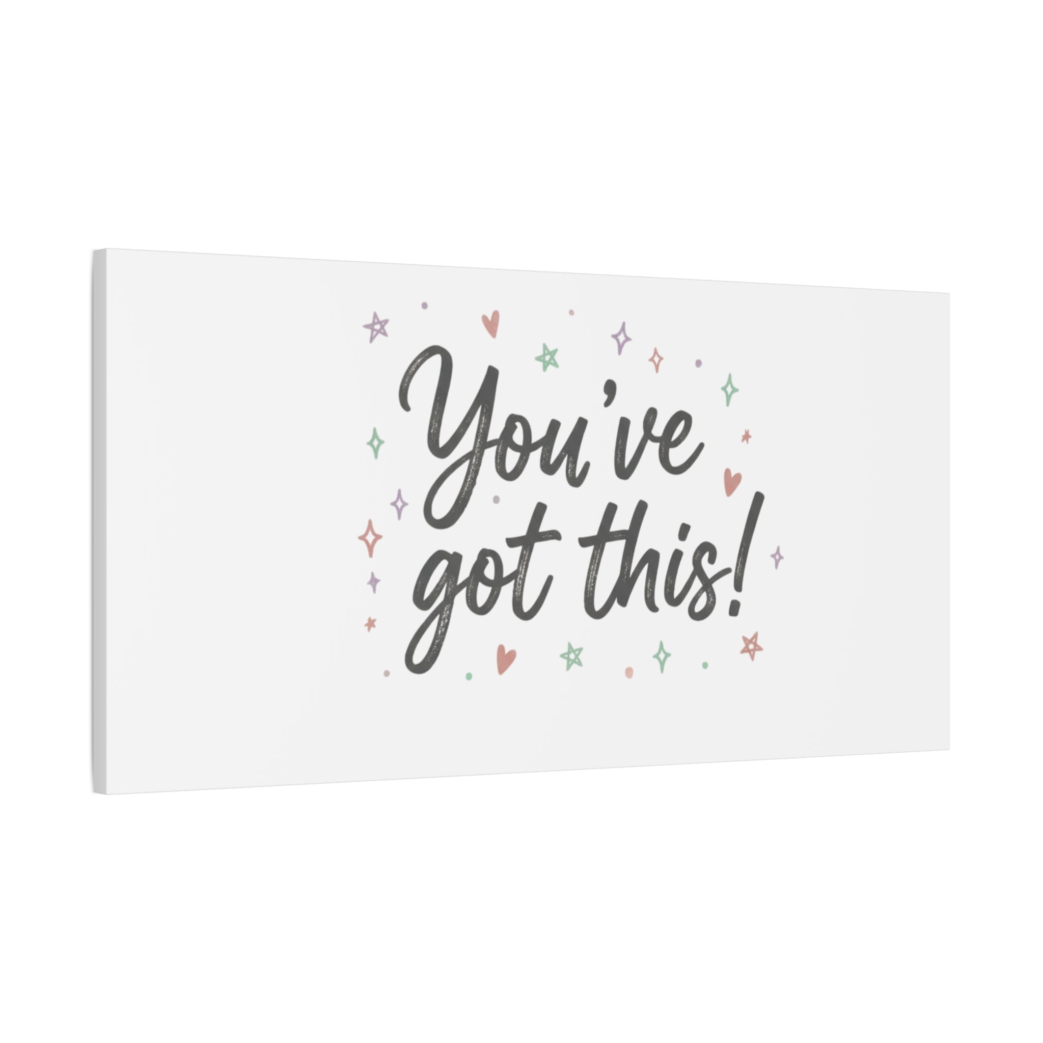 You've Got This Canvas, hand lettering messy script, pastel doodle wall art