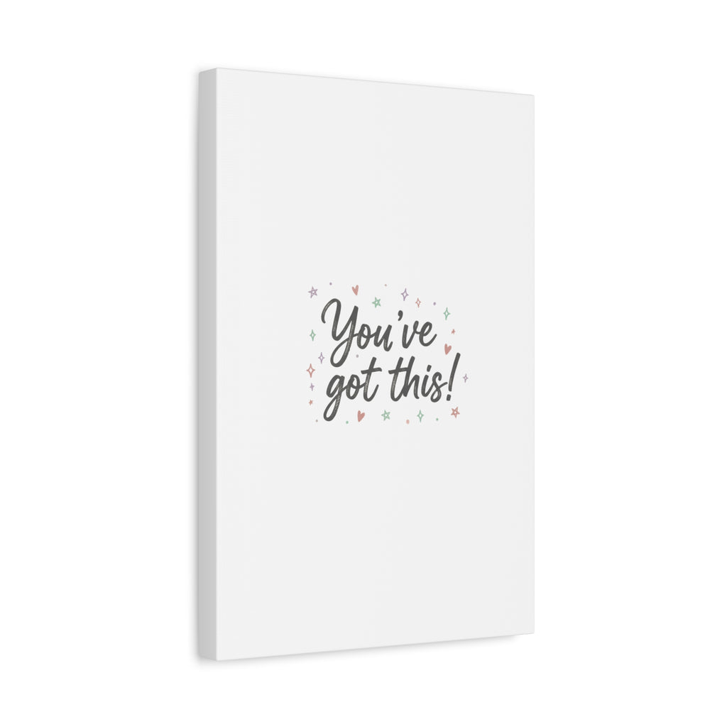 You've Got This Canvas, hand lettering messy script, pastel doodle wall art
