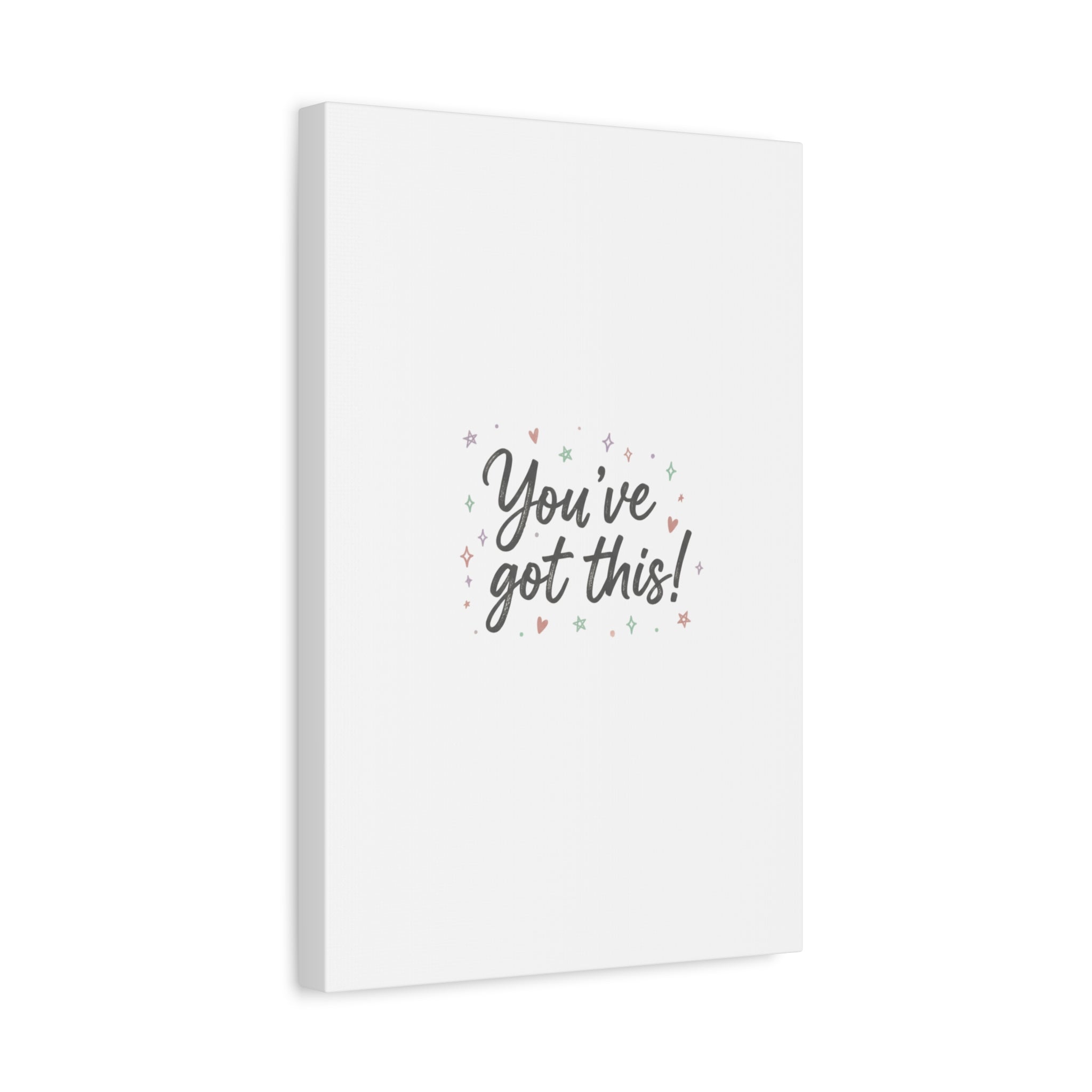 You've Got This Canvas, hand lettering messy script, pastel doodle wall art