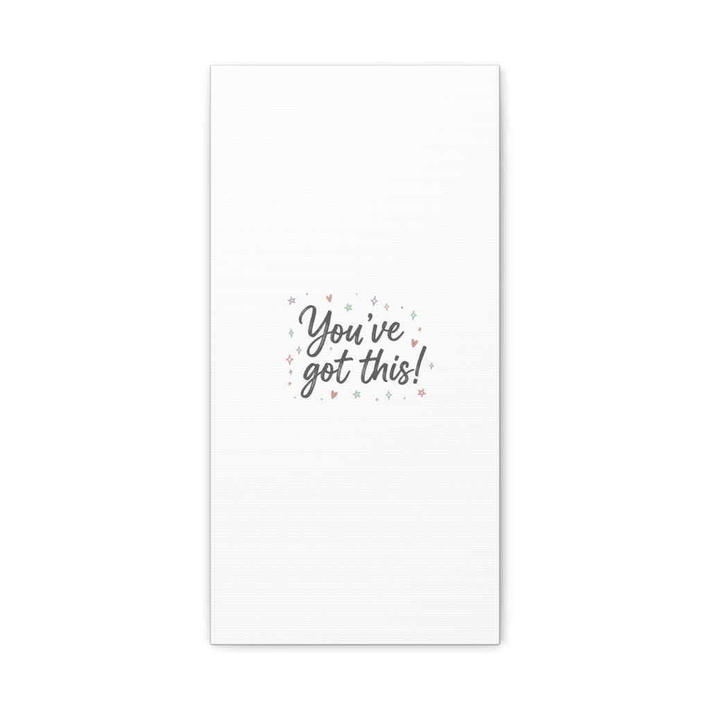 You've Got This Canvas, hand lettering messy script, pastel doodle wall art