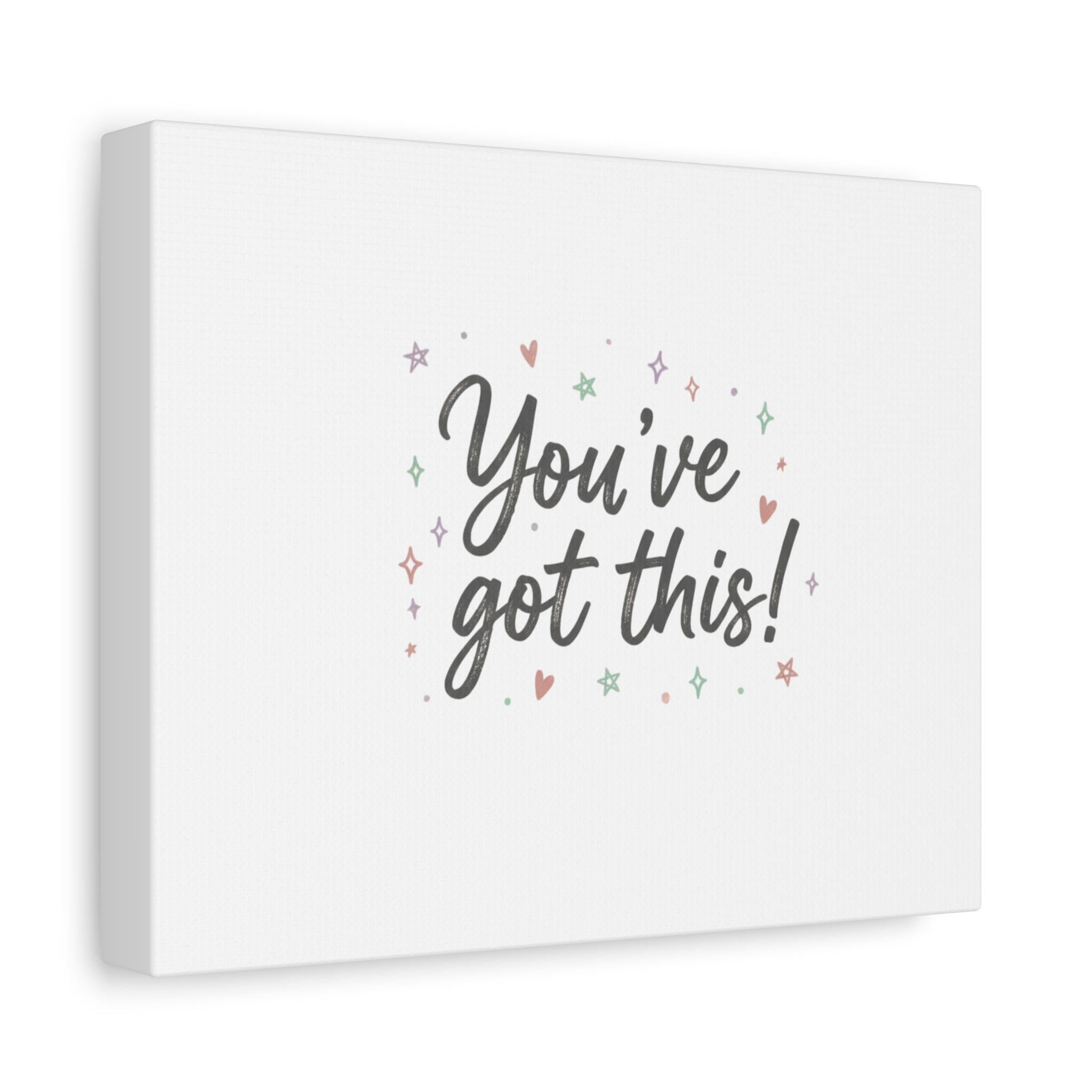 You've Got This Canvas, hand lettering messy script, pastel doodle wall art