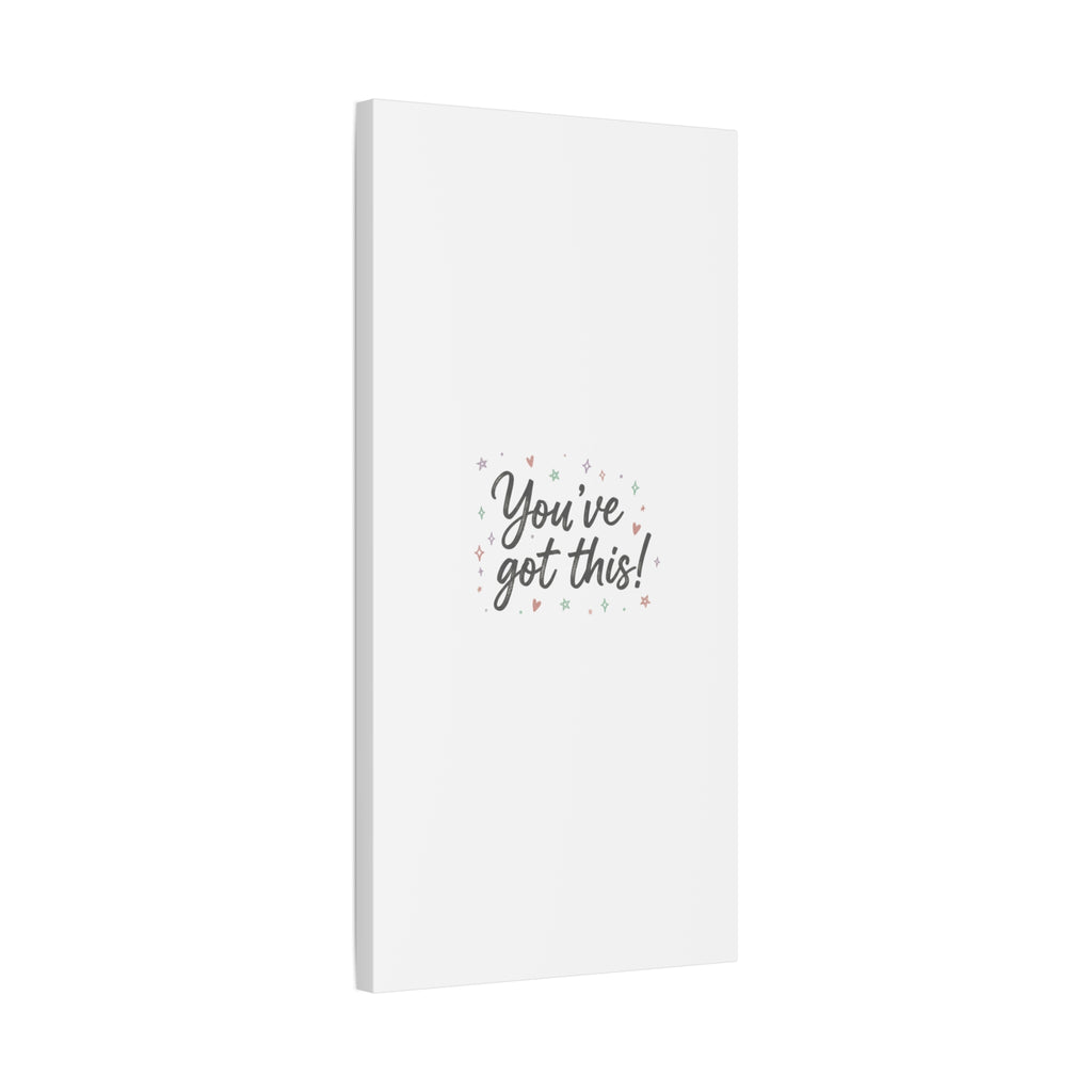 You've Got This Canvas, hand lettering messy script, pastel doodle wall art