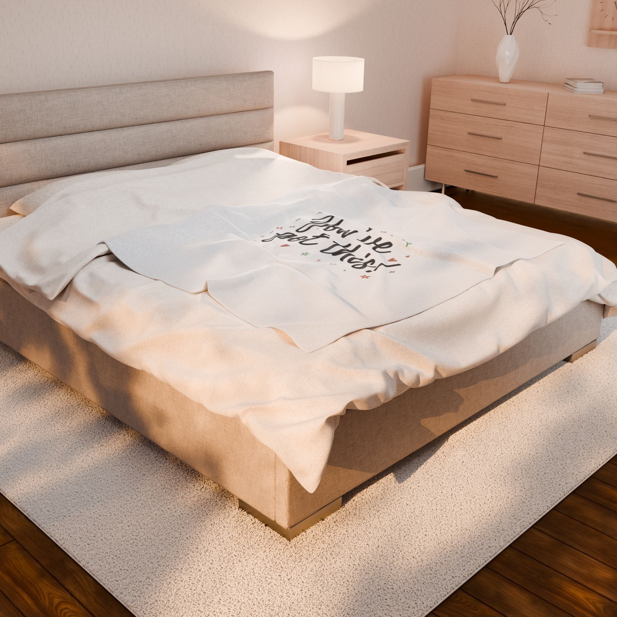 You’ve Got This Plush Blanket | messy script, hand lettering design