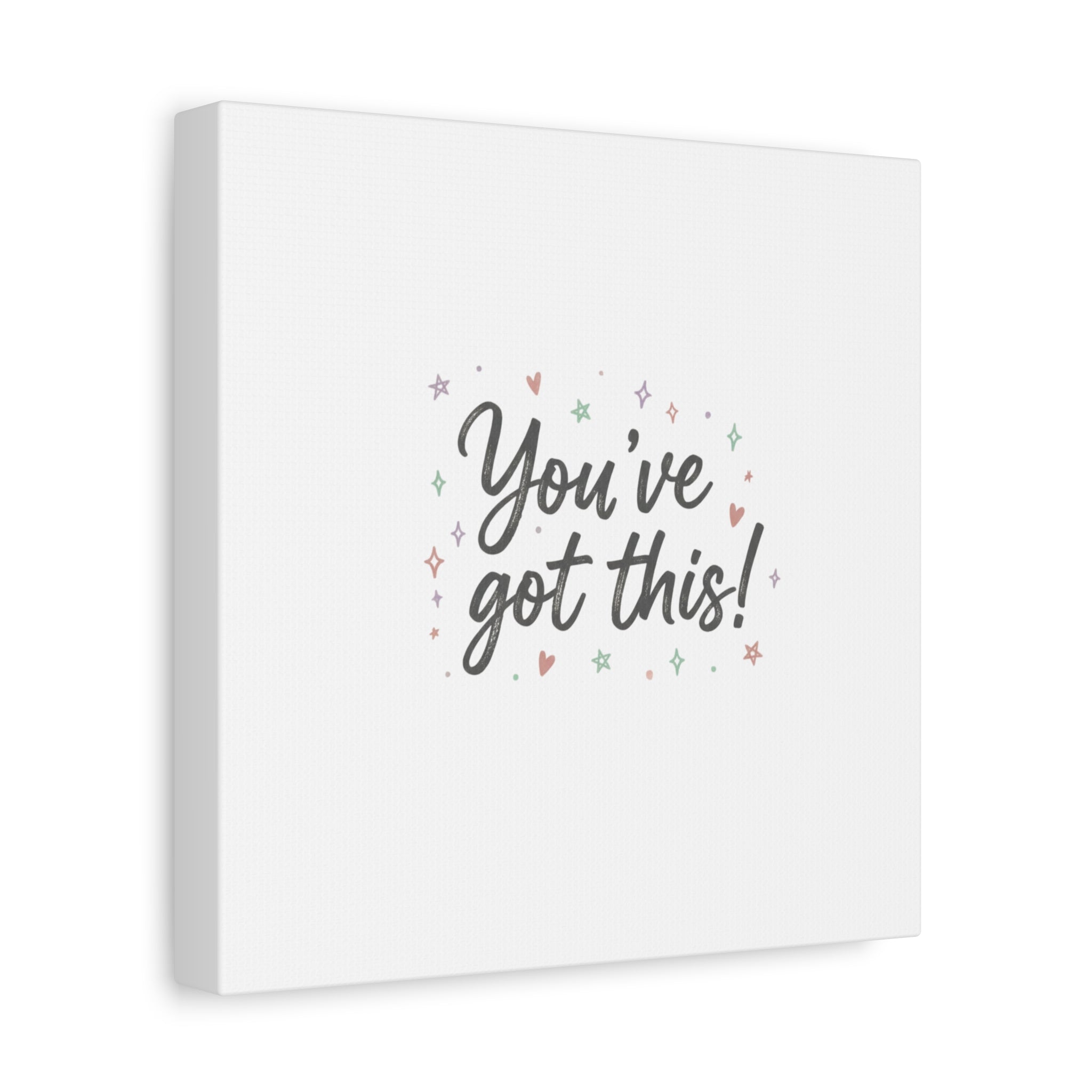 You've Got This Canvas, hand lettering messy script, pastel doodle wall art