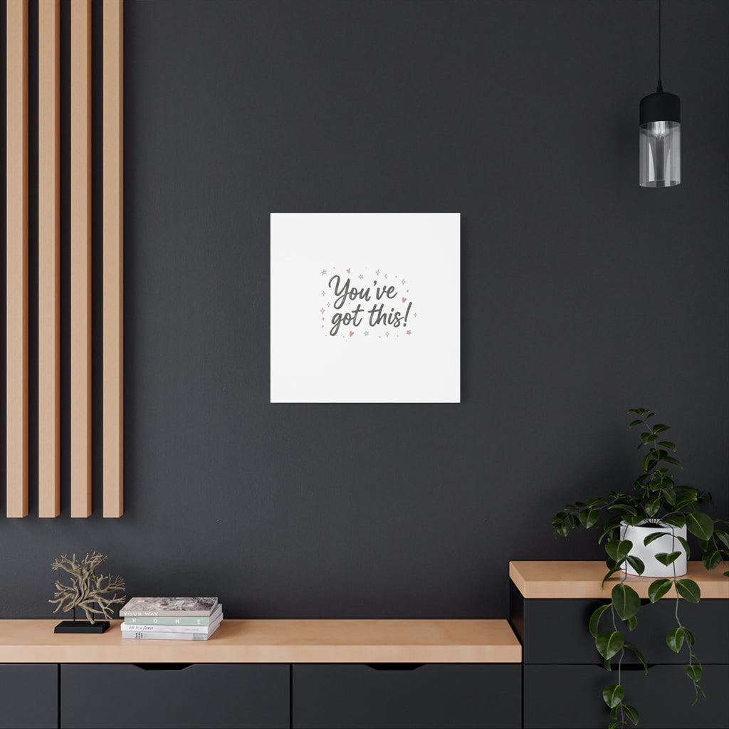 You've Got This Canvas, hand lettering messy script, pastel doodle wall art