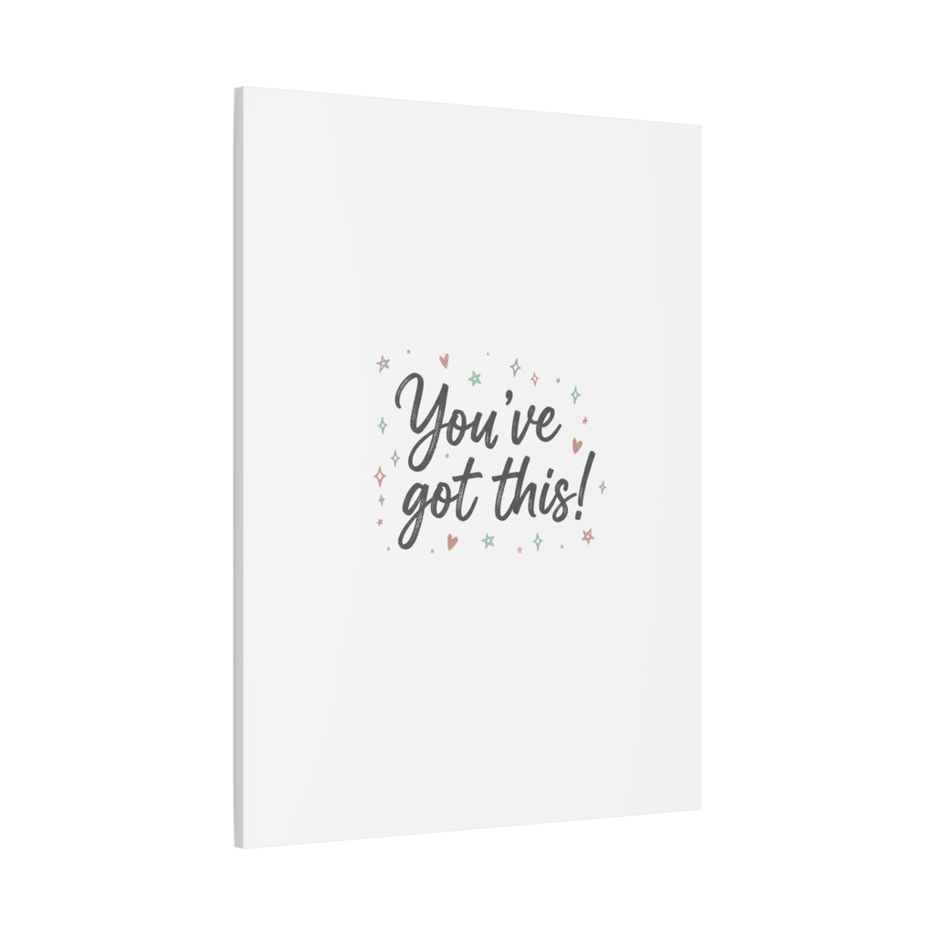 You've Got This Canvas, hand lettering messy script, pastel doodle wall art