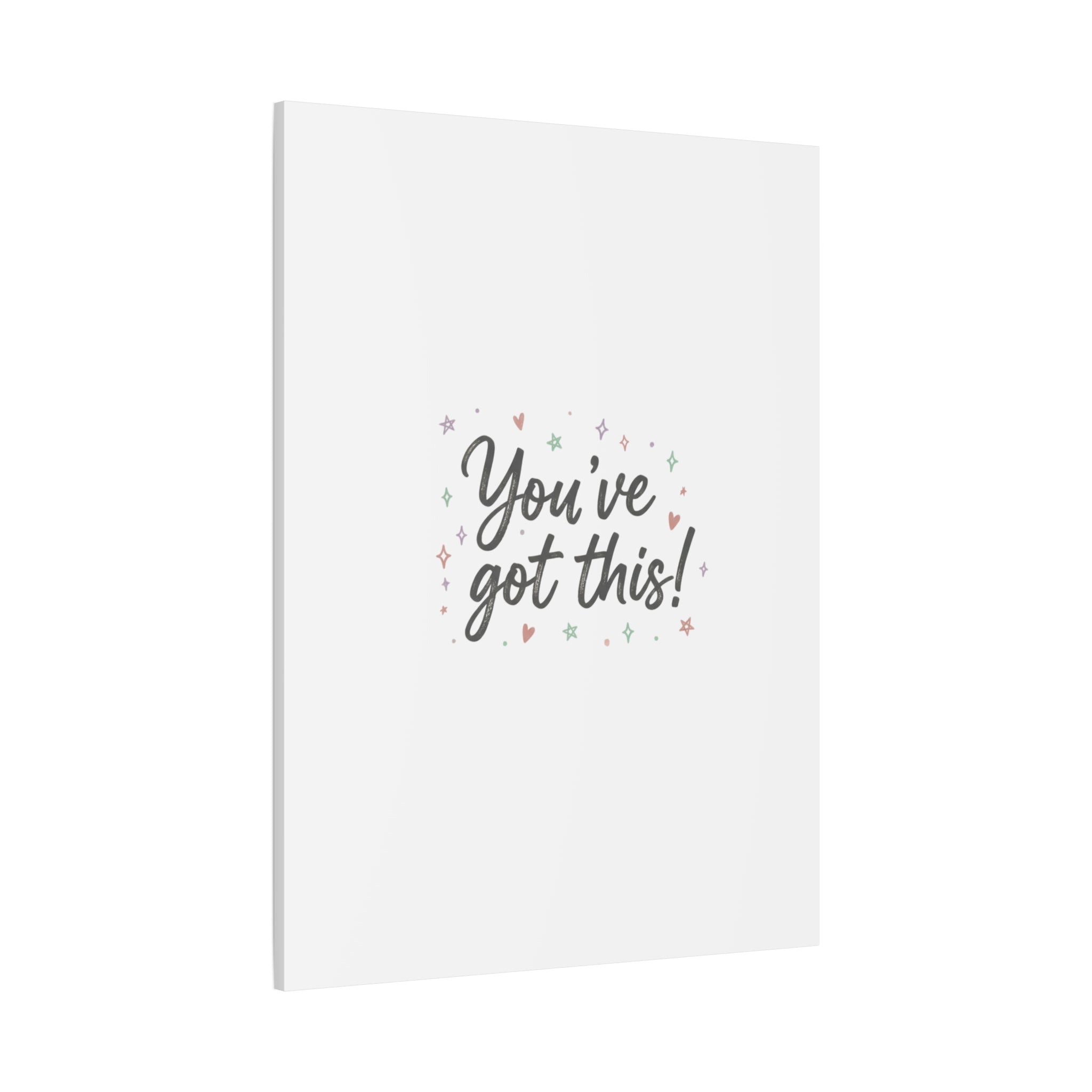 You've Got This Canvas, hand lettering messy script, pastel doodle wall art
