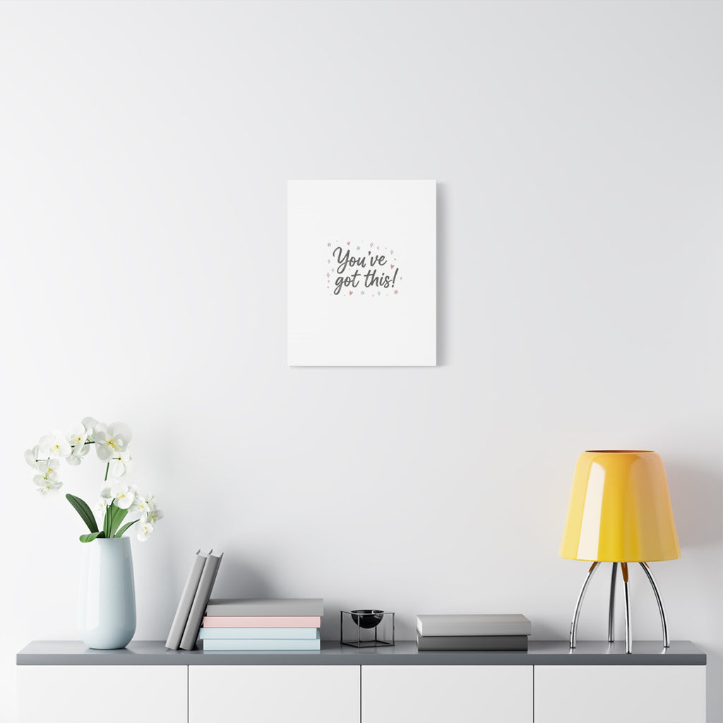 You've Got This Canvas, hand lettering messy script, pastel doodle wall art