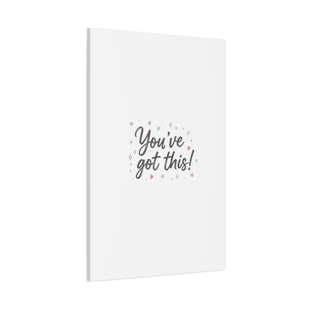 You've Got This Canvas, hand lettering messy script, pastel doodle wall art