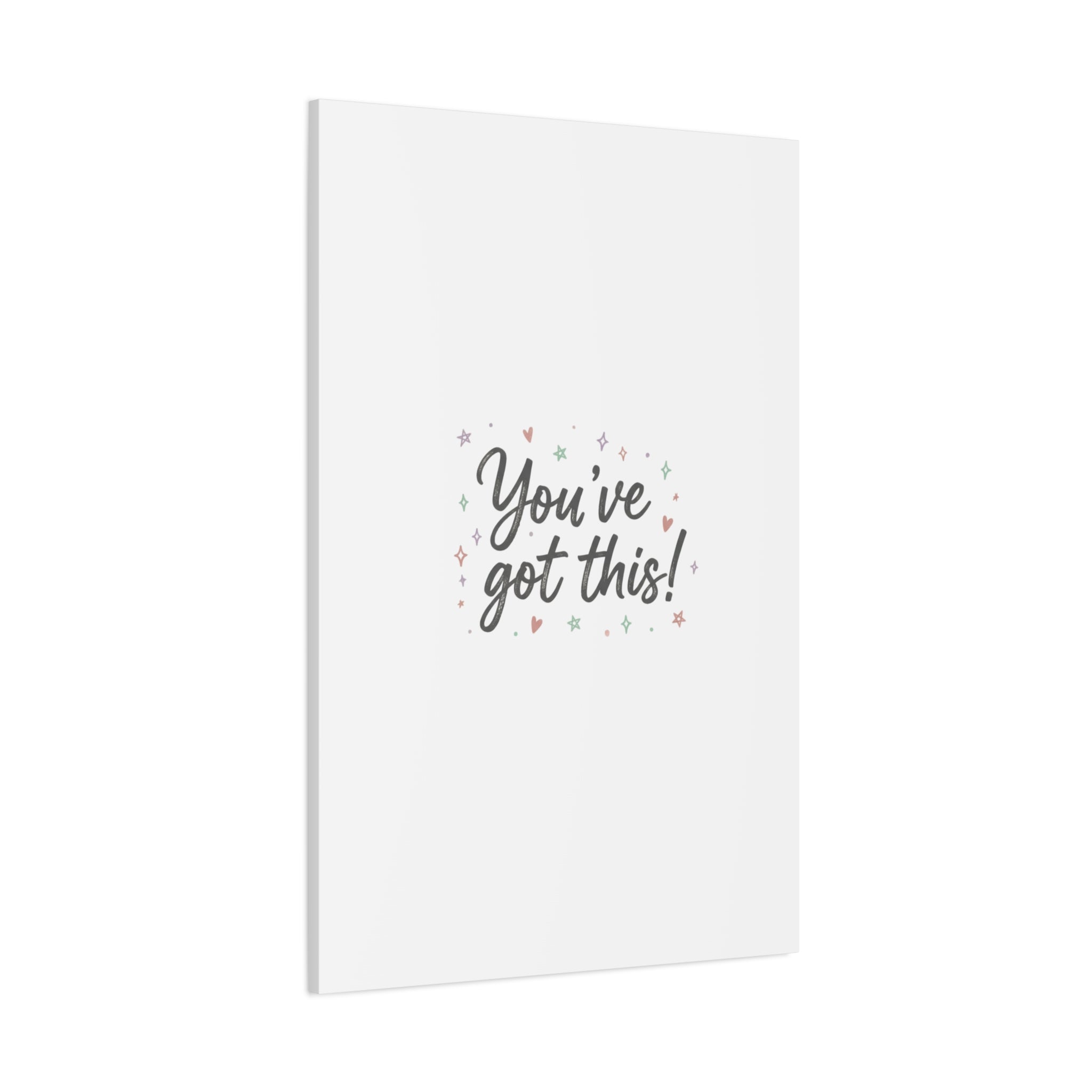 You've Got This Canvas, hand lettering messy script, pastel doodle wall art