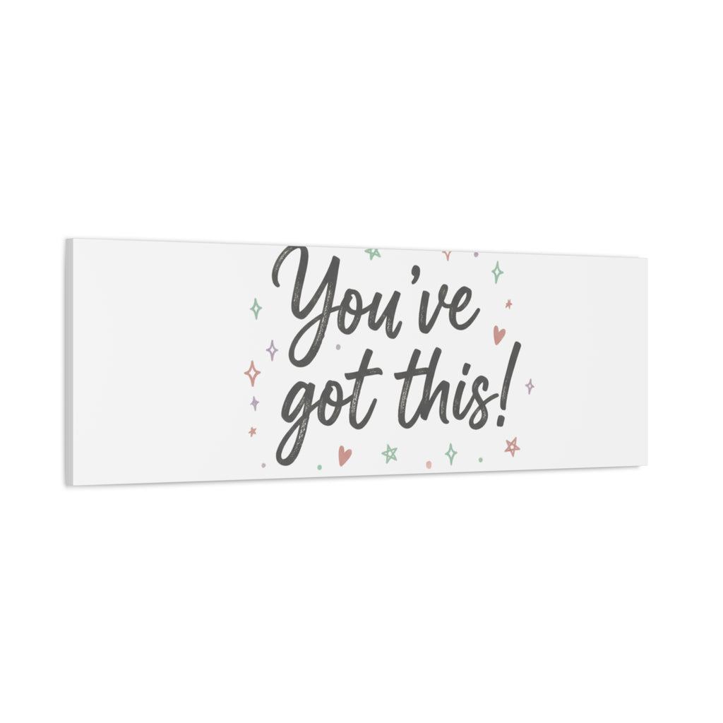 You've Got This Canvas, hand lettering messy script, pastel doodle wall art