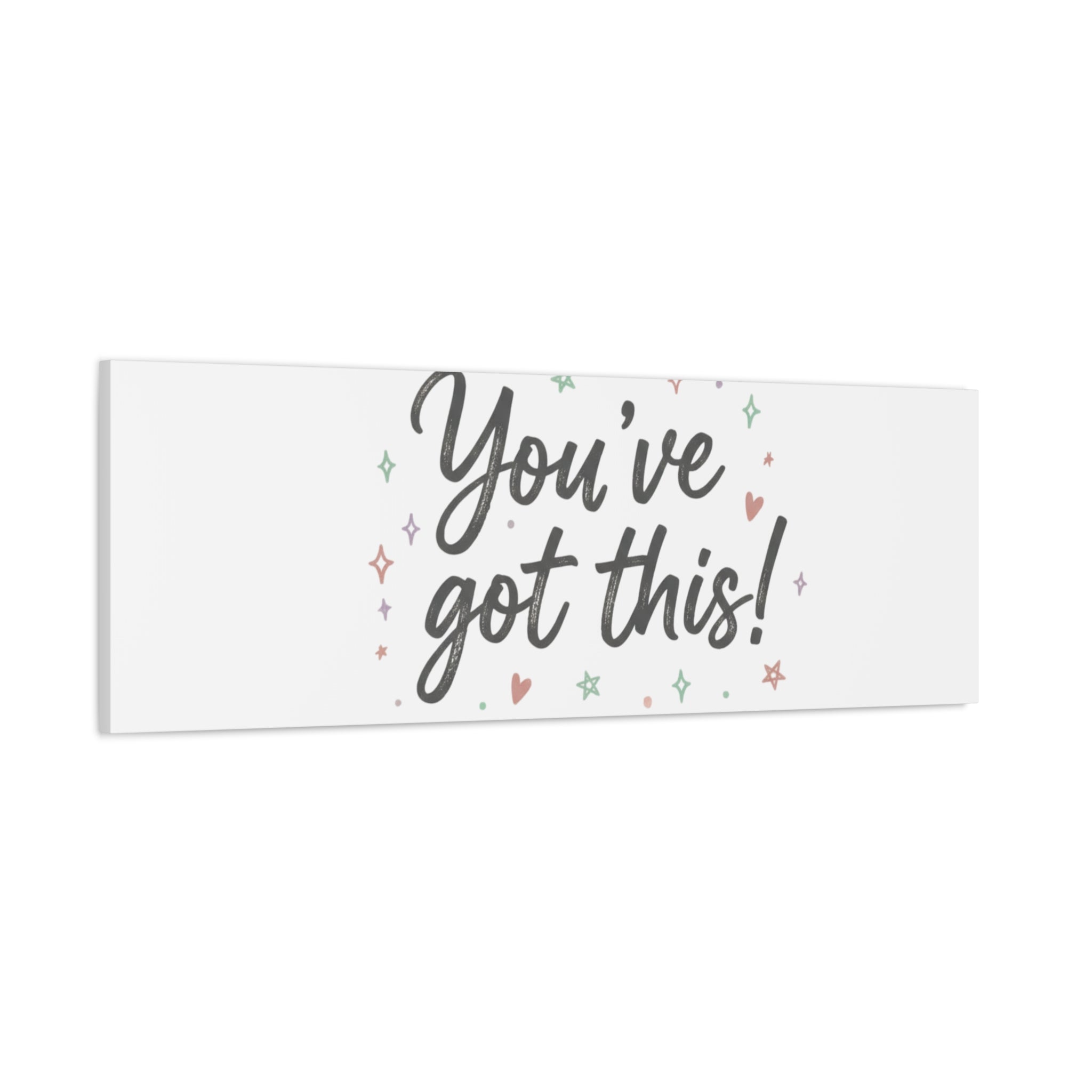 You've Got This Canvas, hand lettering messy script, pastel doodle wall art