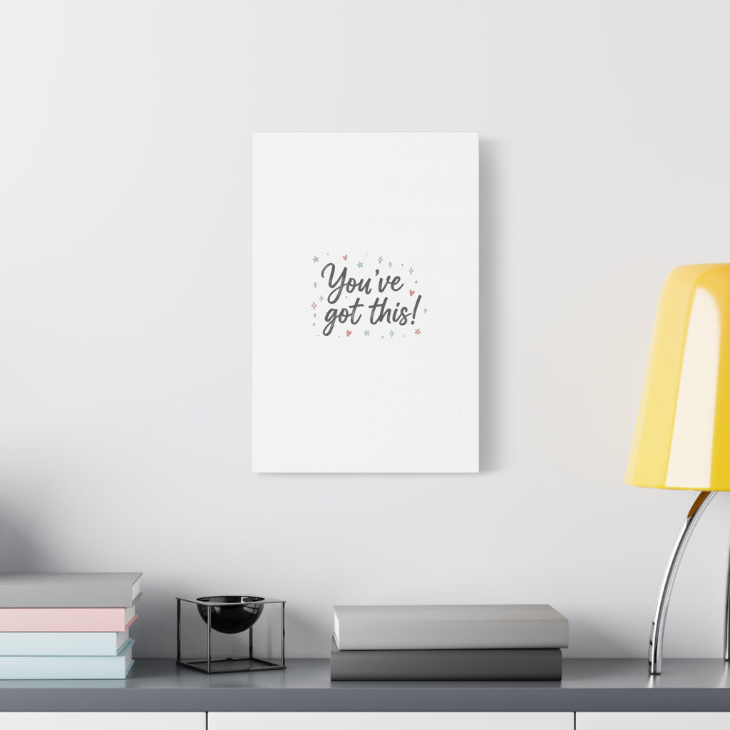You've Got This Canvas, hand lettering messy script, pastel doodle wall art