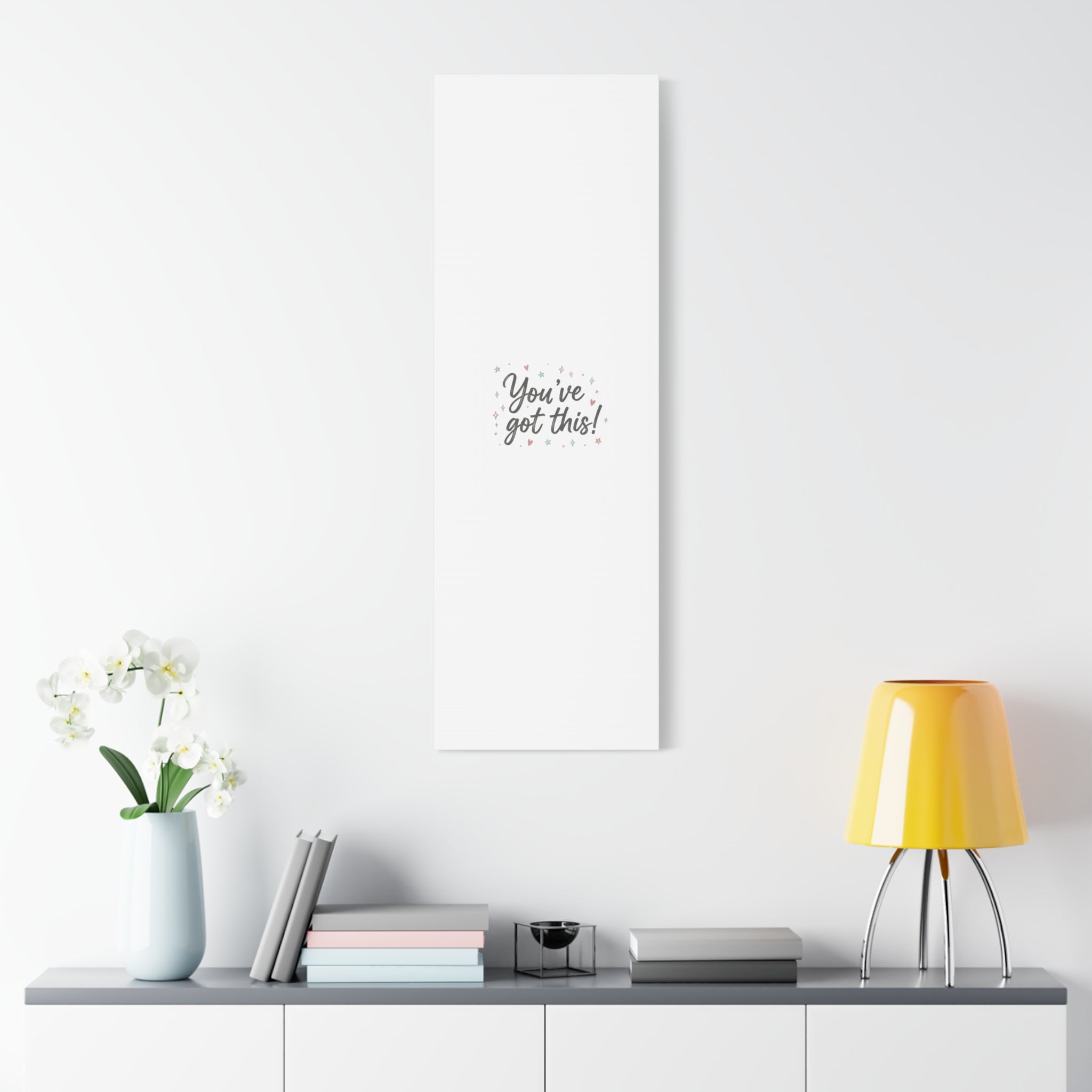 You've Got This Canvas, hand lettering messy script, pastel doodle wall art