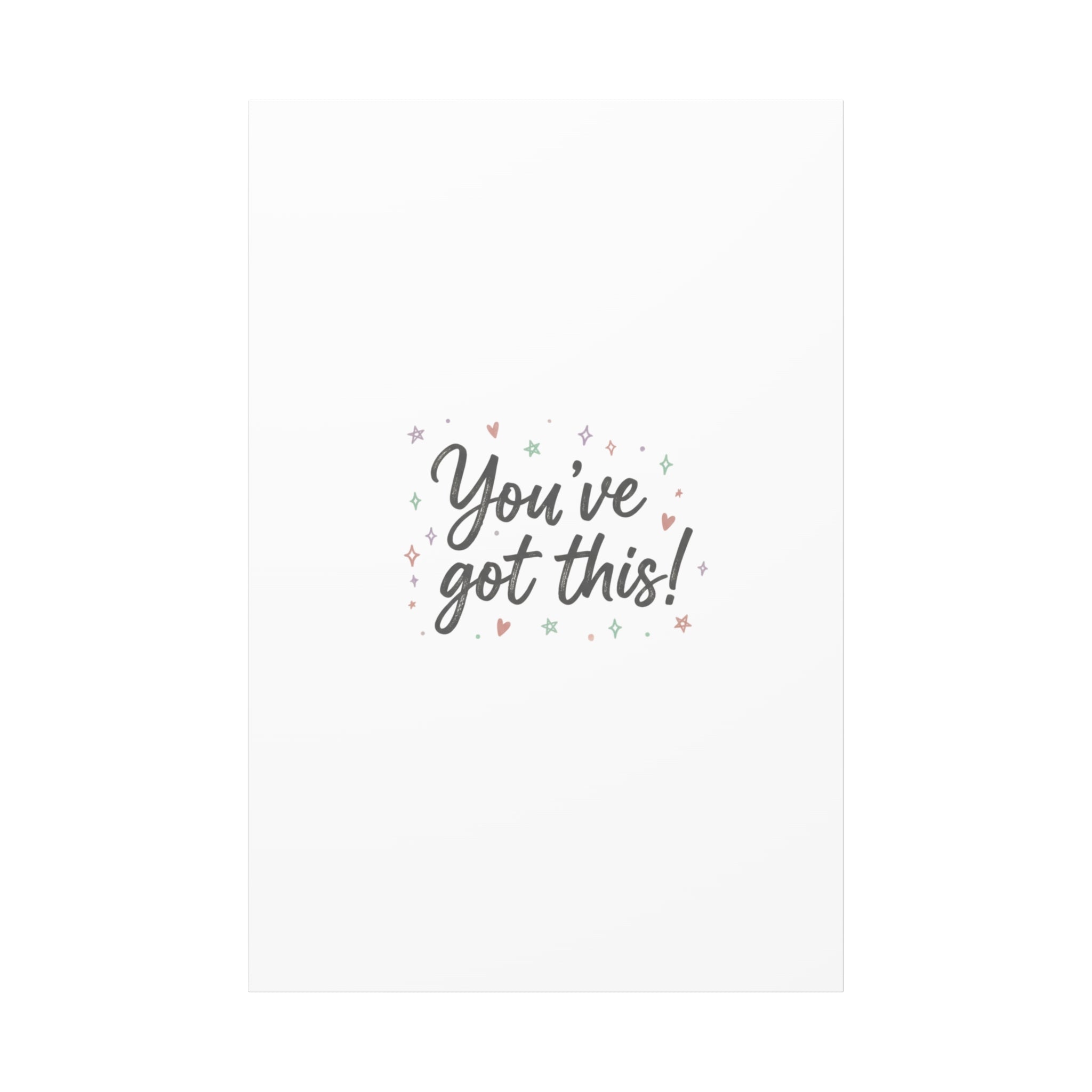 You've Got This Canvas, hand lettering messy script, pastel doodle wall art