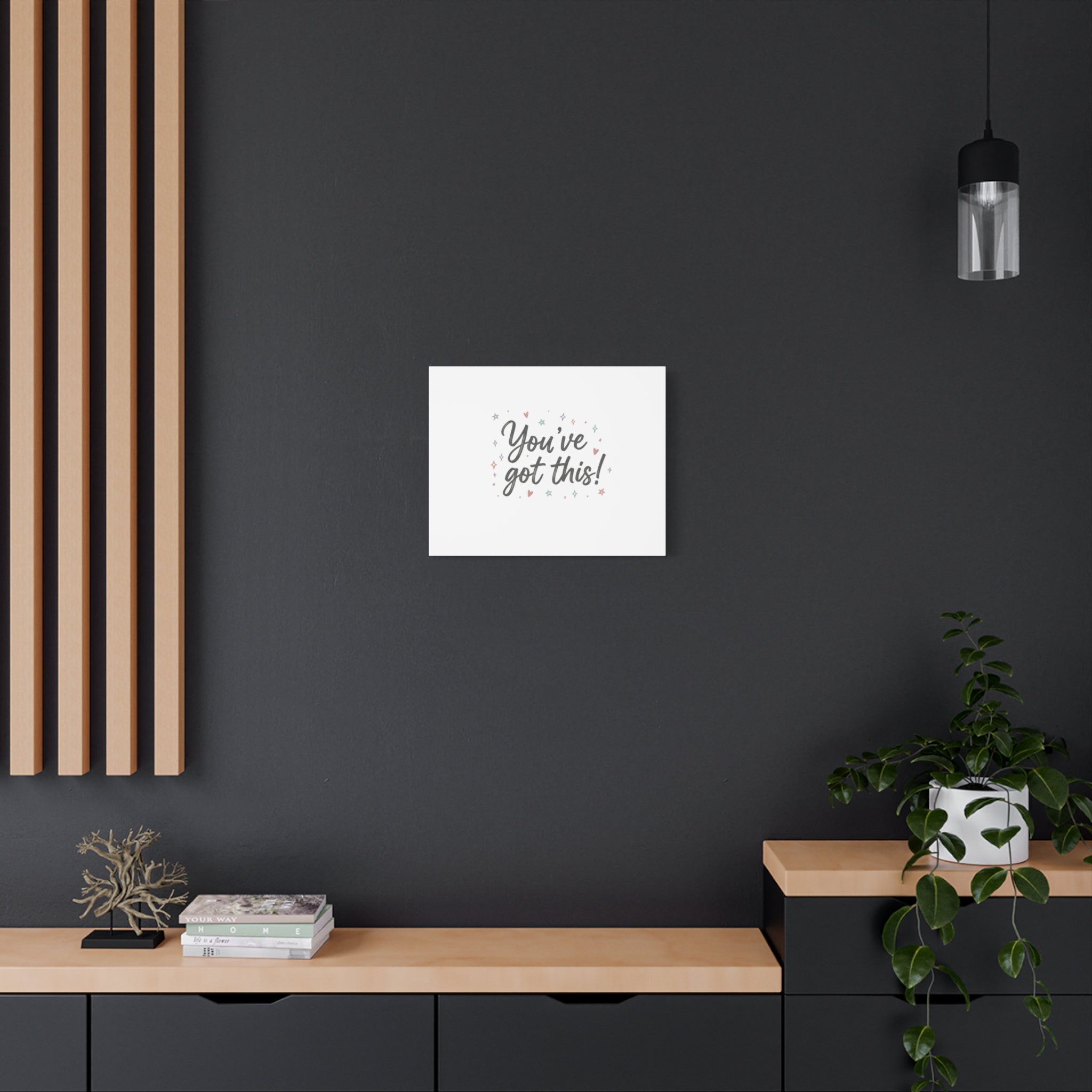 You've Got This Canvas, hand lettering messy script, pastel doodle wall art