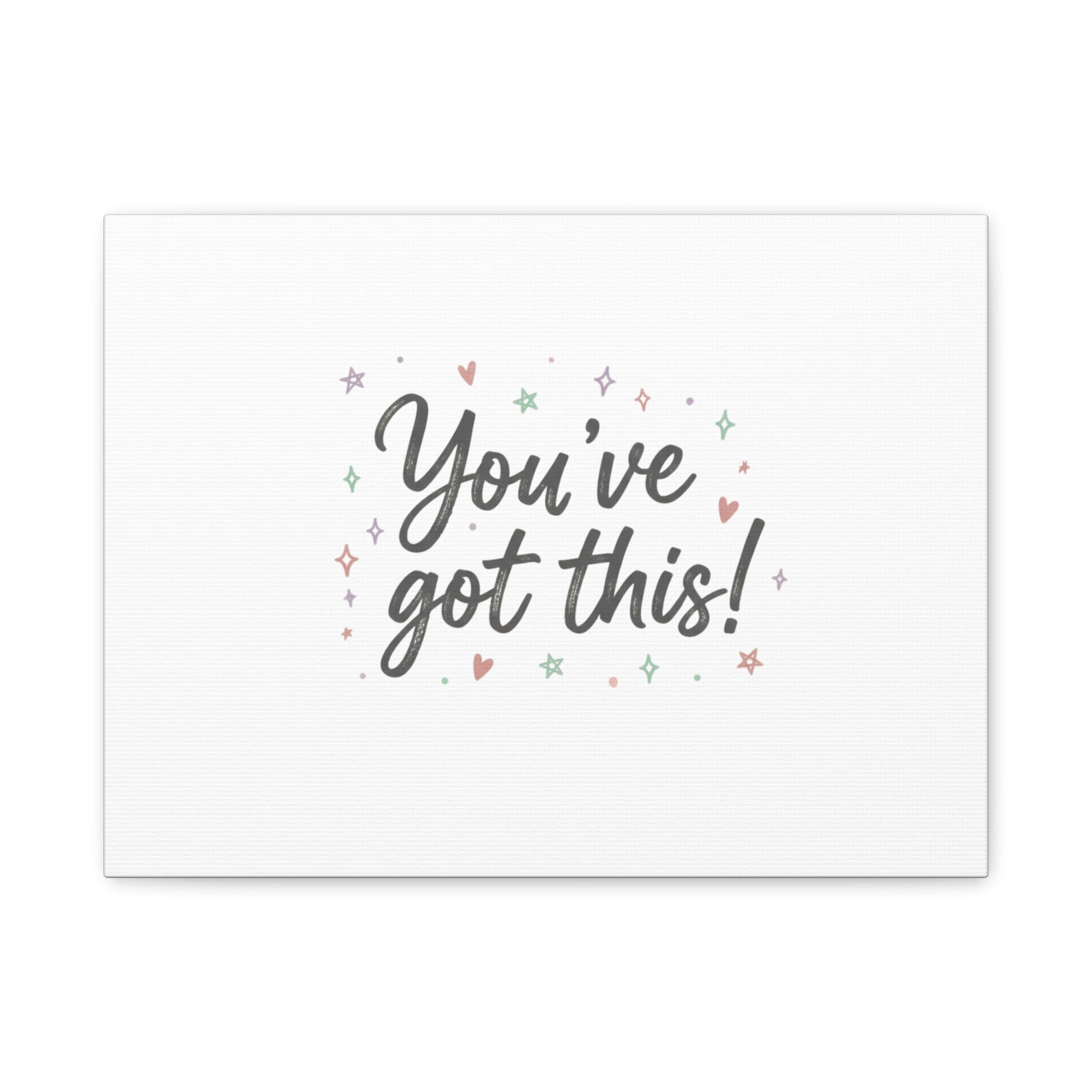 You've Got This Canvas, hand lettering messy script, pastel doodle wall art
