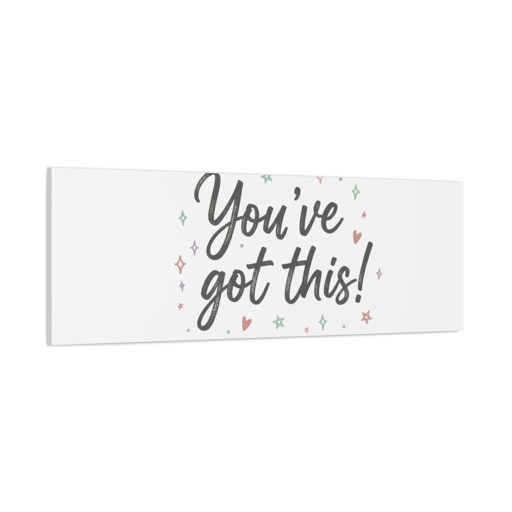 You've Got This Canvas, hand lettering messy script, pastel doodle wall art