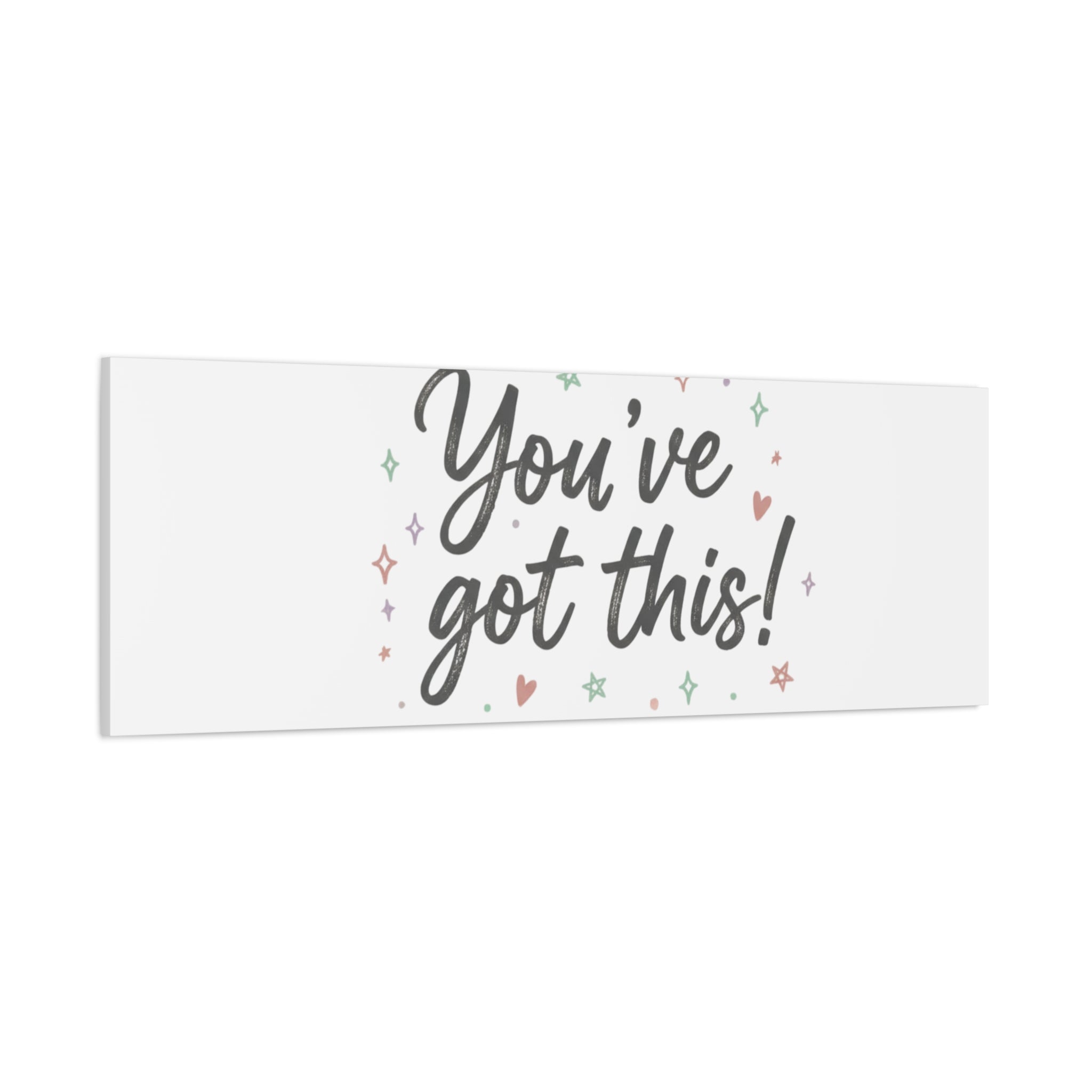 You've Got This Canvas, hand lettering messy script, pastel doodle wall art