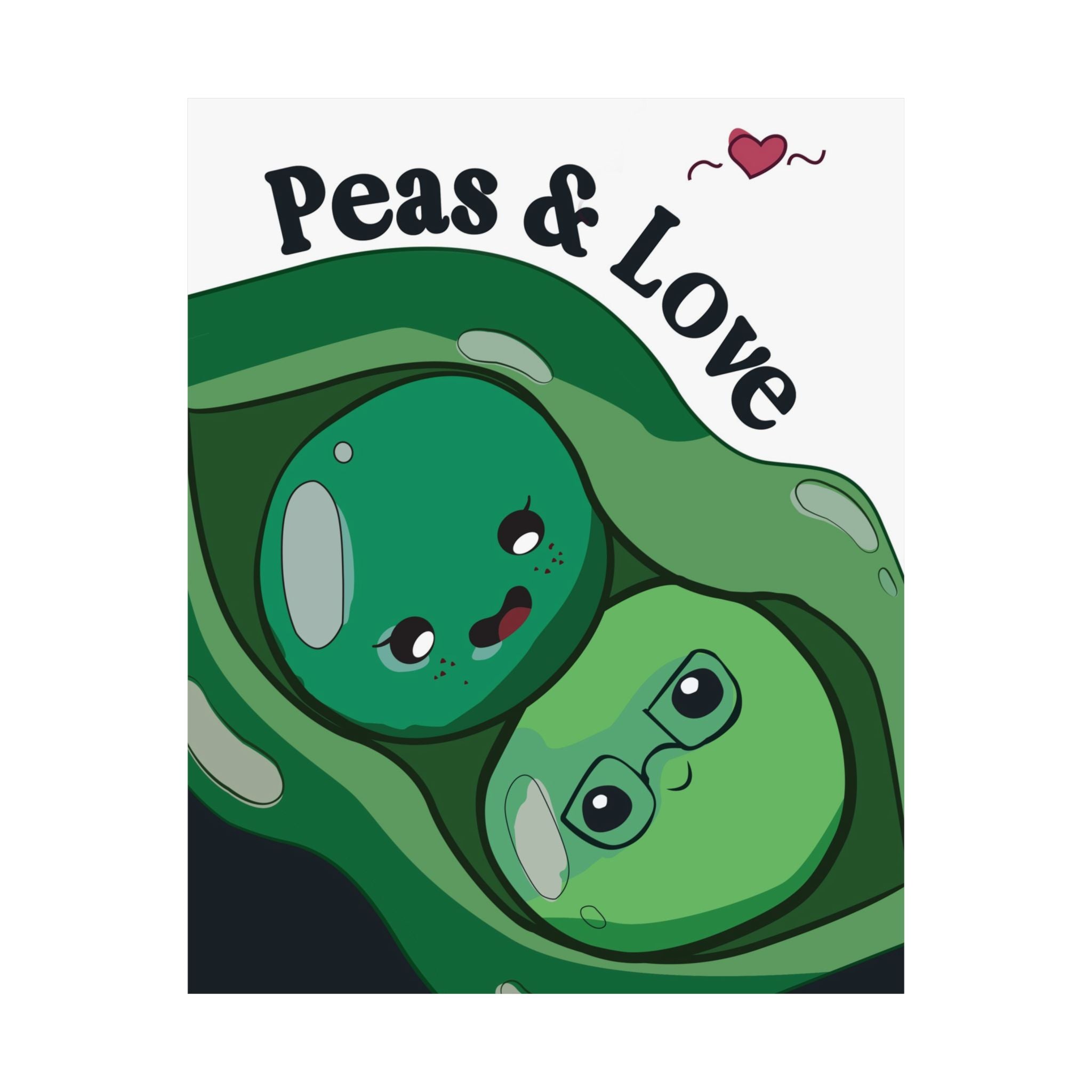 Peas & Love Poster — Cute Peapod Wall Art (Matte Vertical Poster)