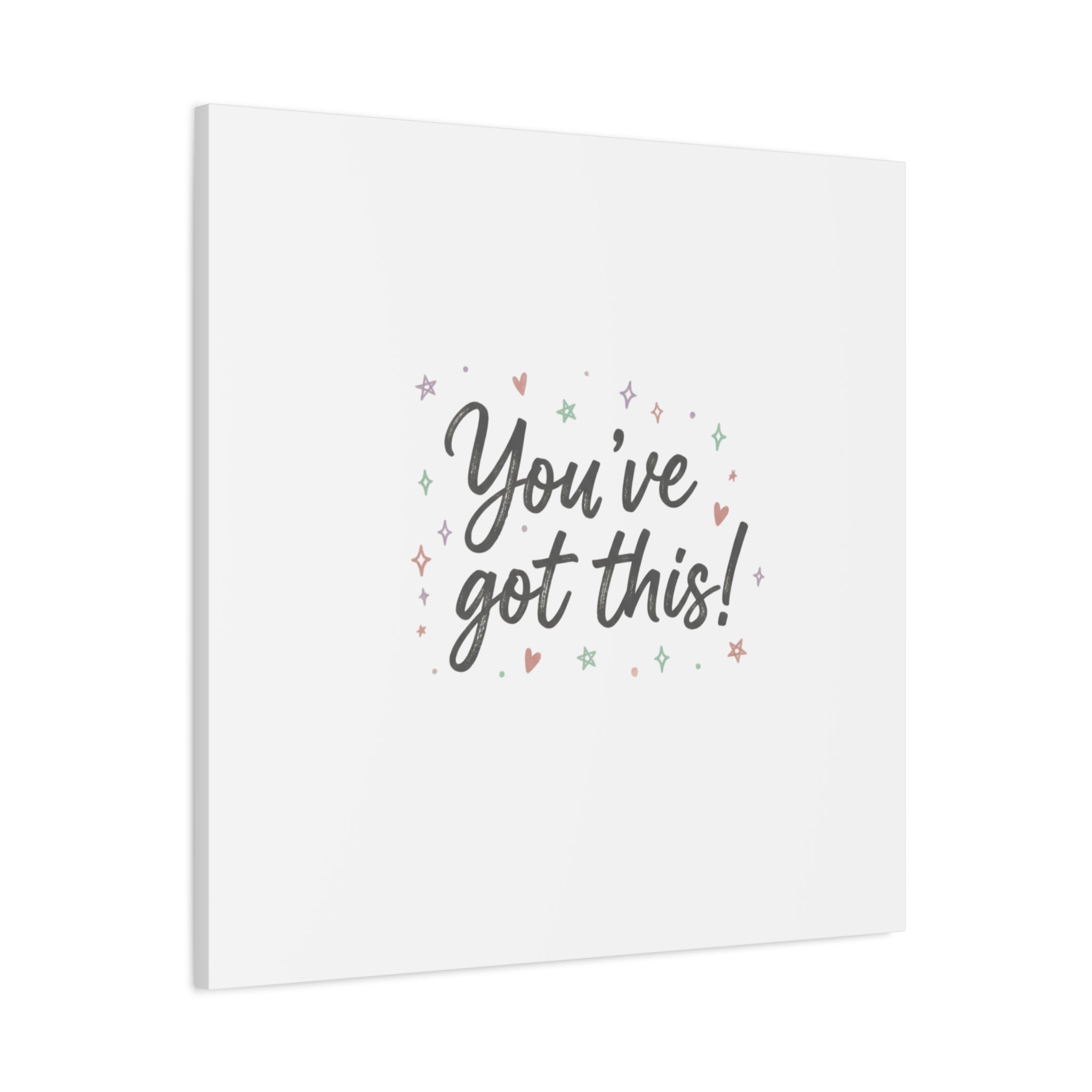 You've Got This Canvas, hand lettering messy script, pastel doodle wall art