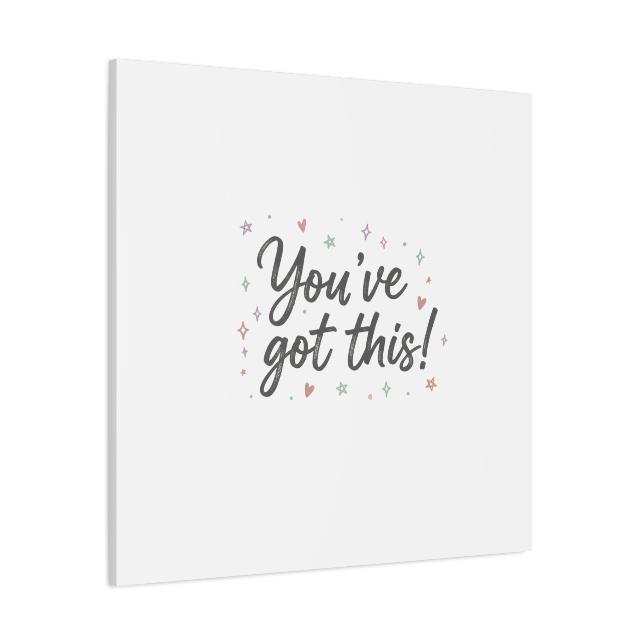 You've Got This Canvas, hand lettering messy script, pastel doodle wall art