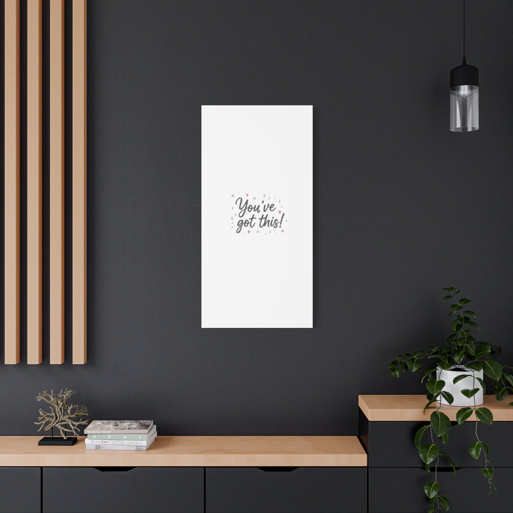 You've Got This Canvas, hand lettering messy script, pastel doodle wall art