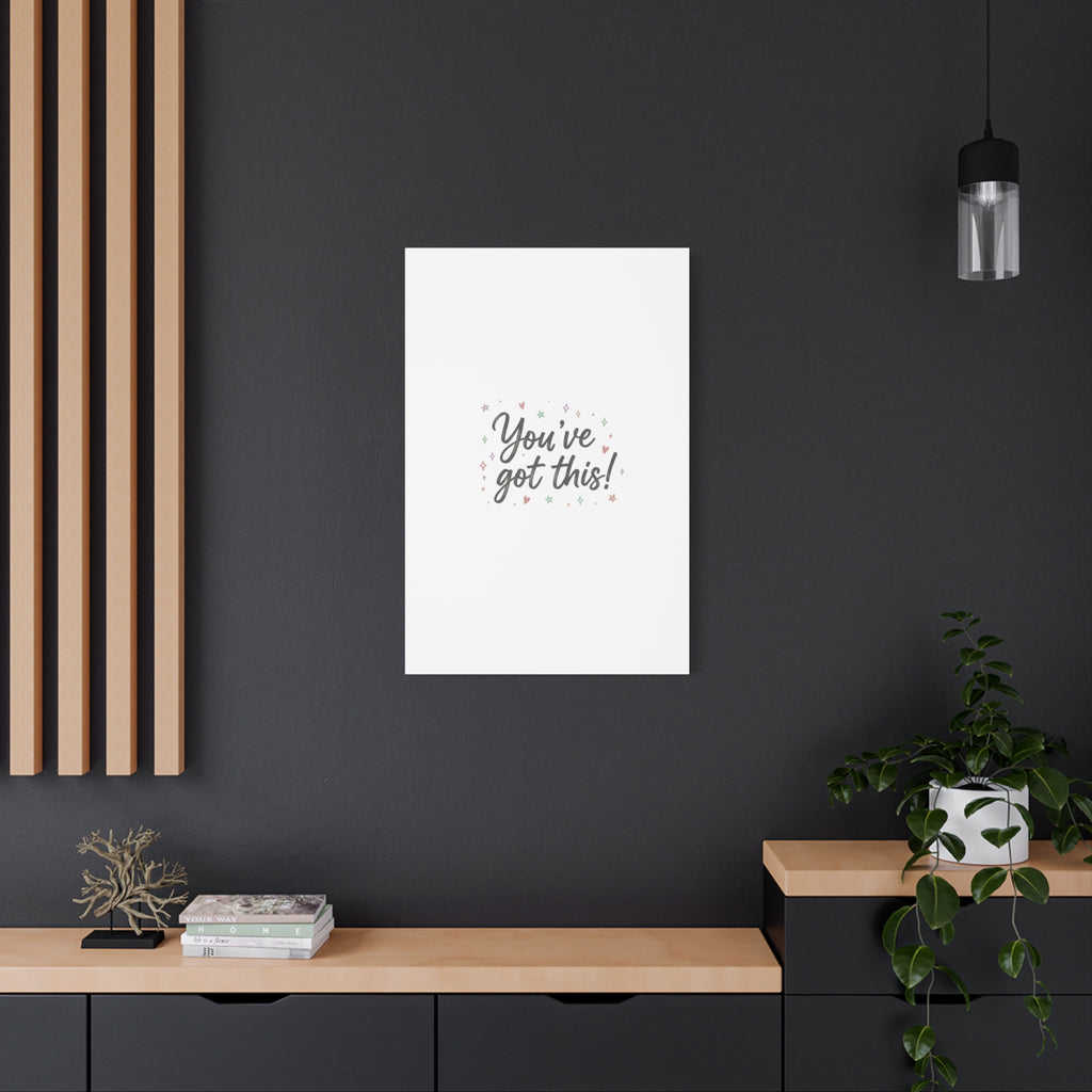 You've Got This Canvas, hand lettering messy script, pastel doodle wall art