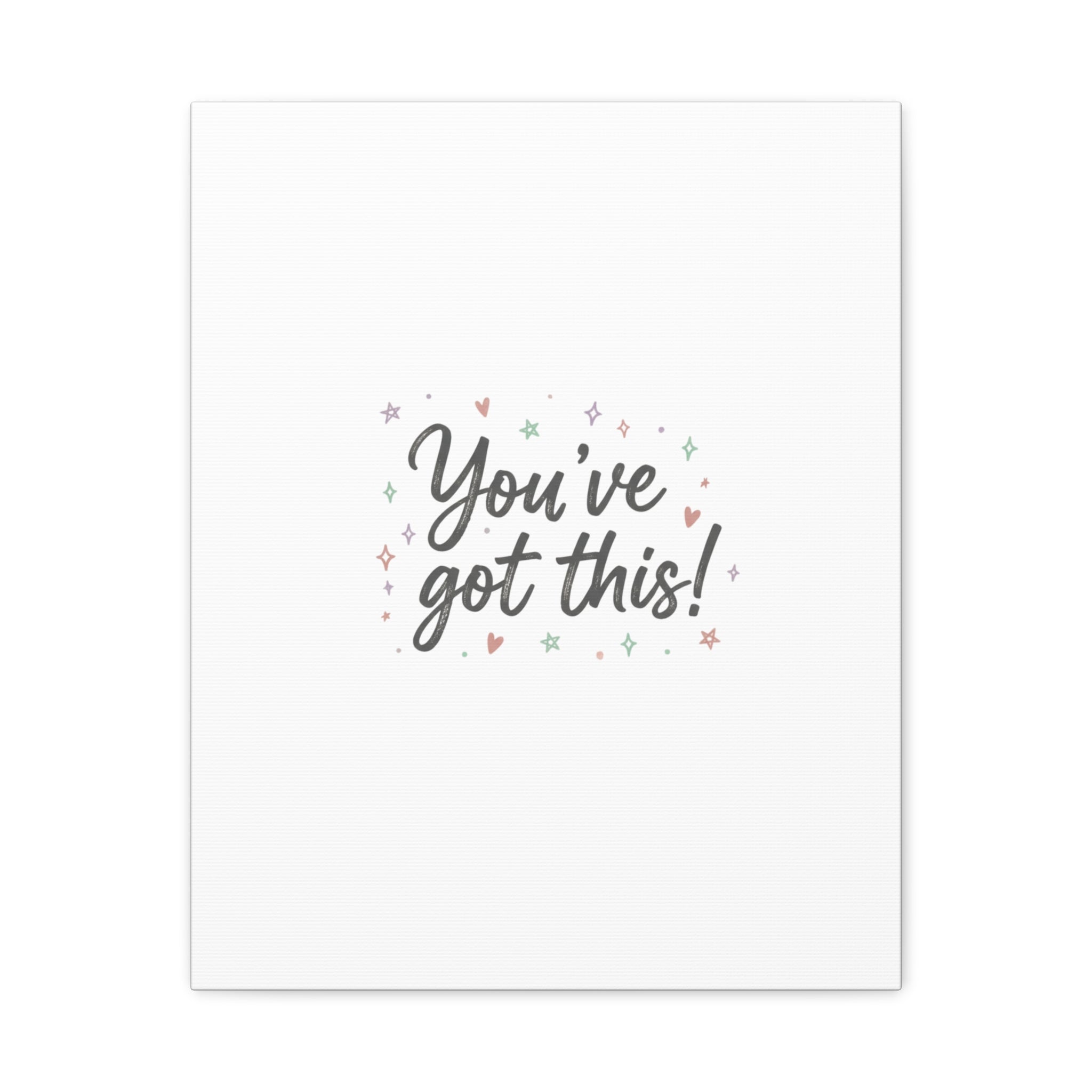 You've Got This Canvas, hand lettering messy script, pastel doodle wall art