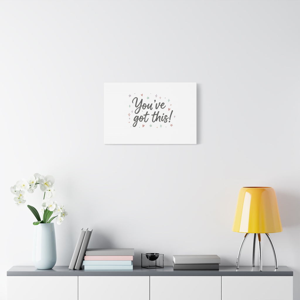 You've Got This Canvas, hand lettering messy script, pastel doodle wall art