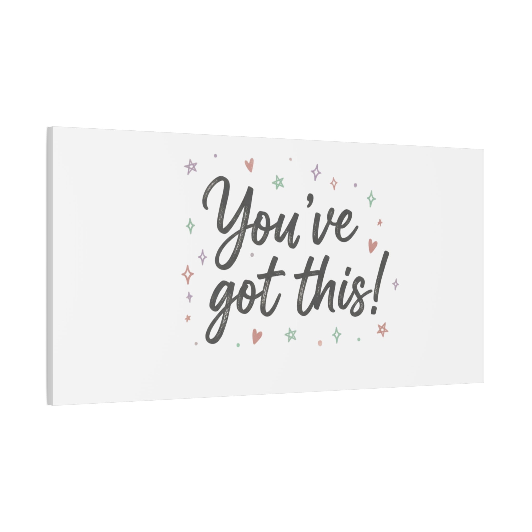 You've Got This Canvas, hand lettering messy script, pastel doodle wall art
