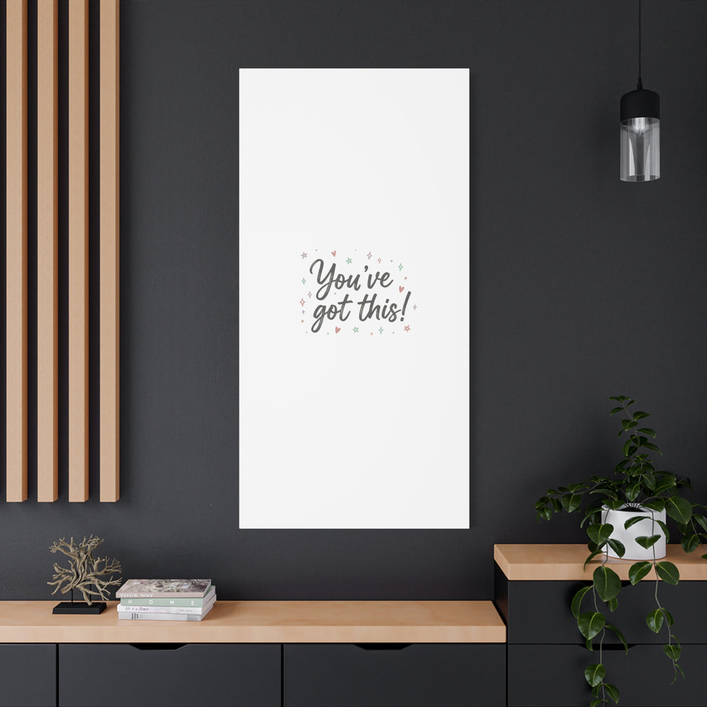 You've Got This Canvas, hand lettering messy script, pastel doodle wall art