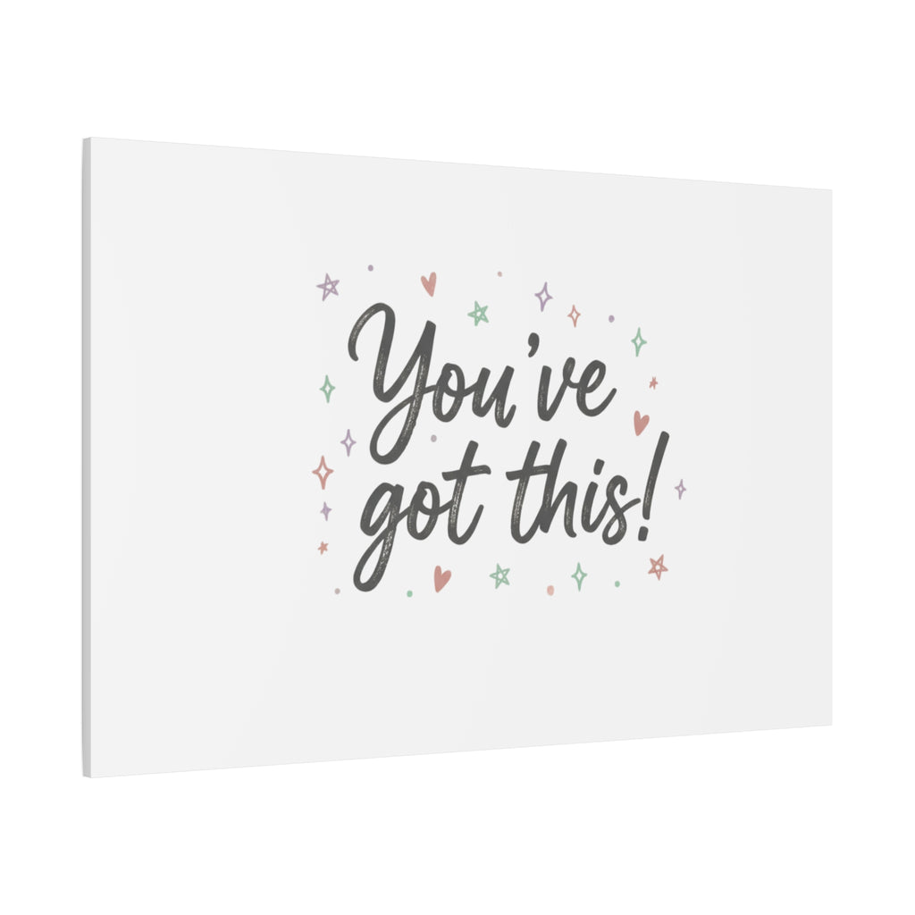 You've Got This Canvas, hand lettering messy script, pastel doodle wall art