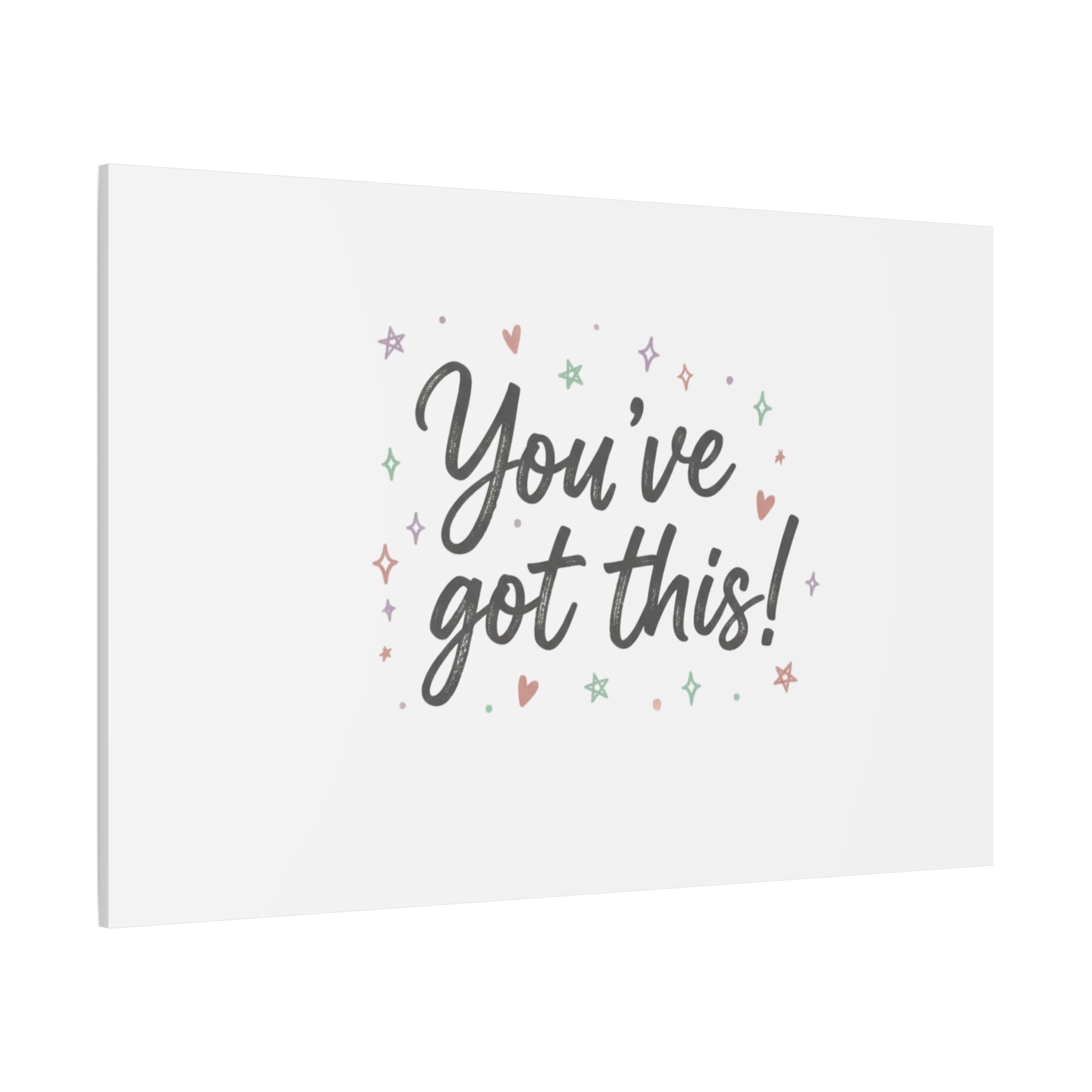 You've Got This Canvas, hand lettering messy script, pastel doodle wall art